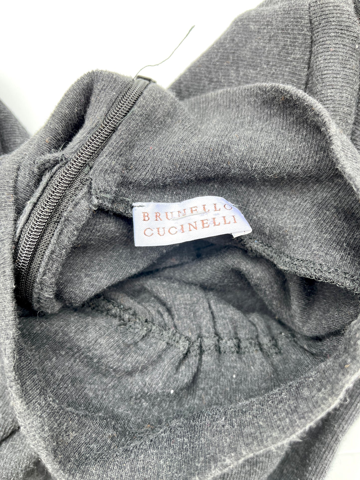Brunello Cucinelli Gray Mock Neck Short Sleeve Top Shirt L