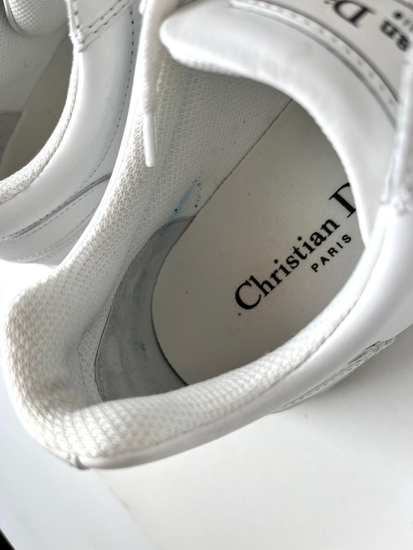 CHRISTIAN DIOR Star White Black Leather Sneakers 37 6.5