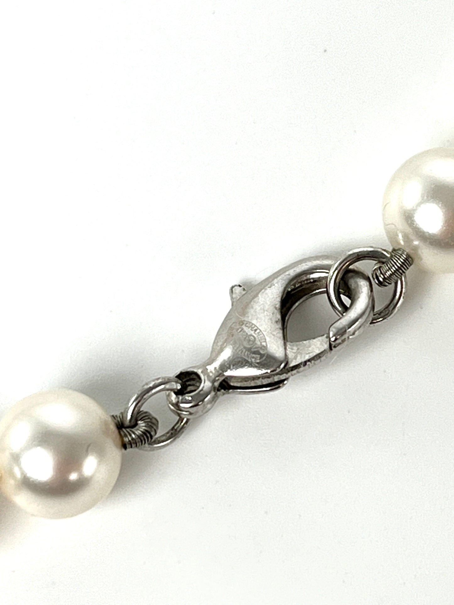 CHANEL CC Faux Pearl Rhinestone Beaded Station Long Double Necklace