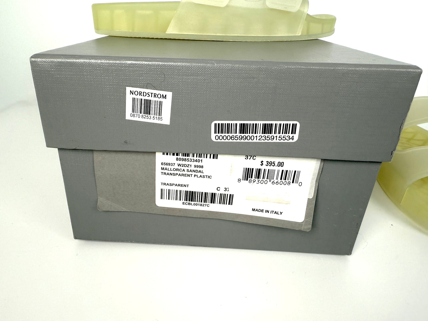 New BALENCIAGA Mallorca Transparent Buckle Plastic PVC Slide Sandals 37 7