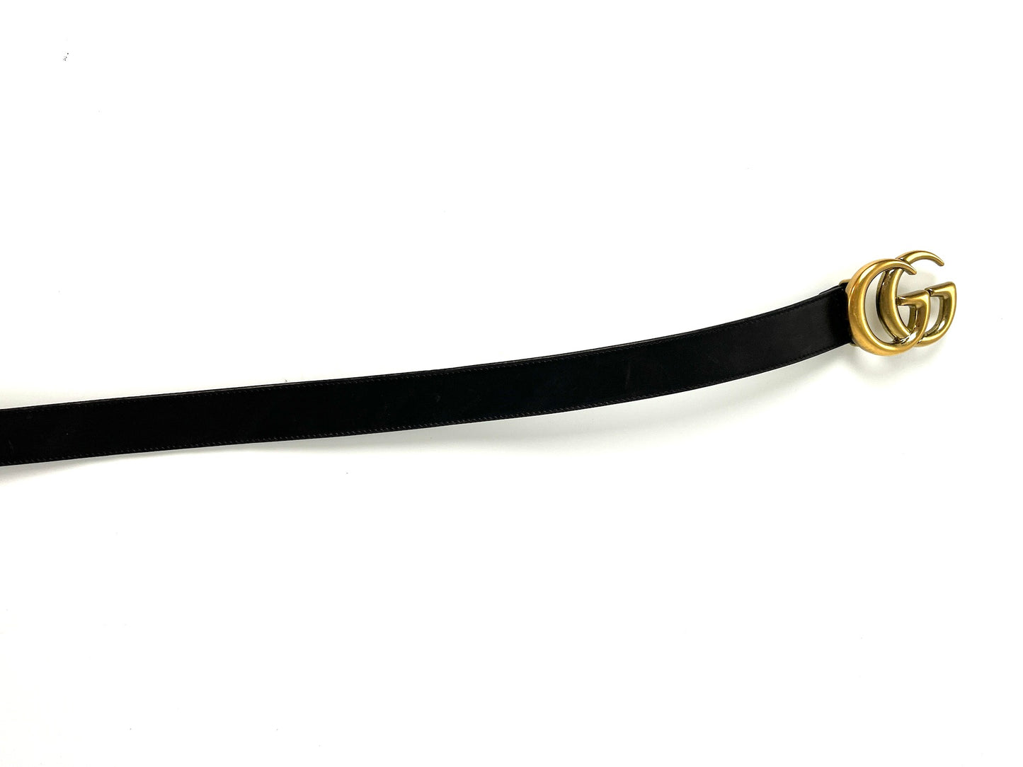 Vintage GUCCI Black Leather GG 30mm Belt 75 30