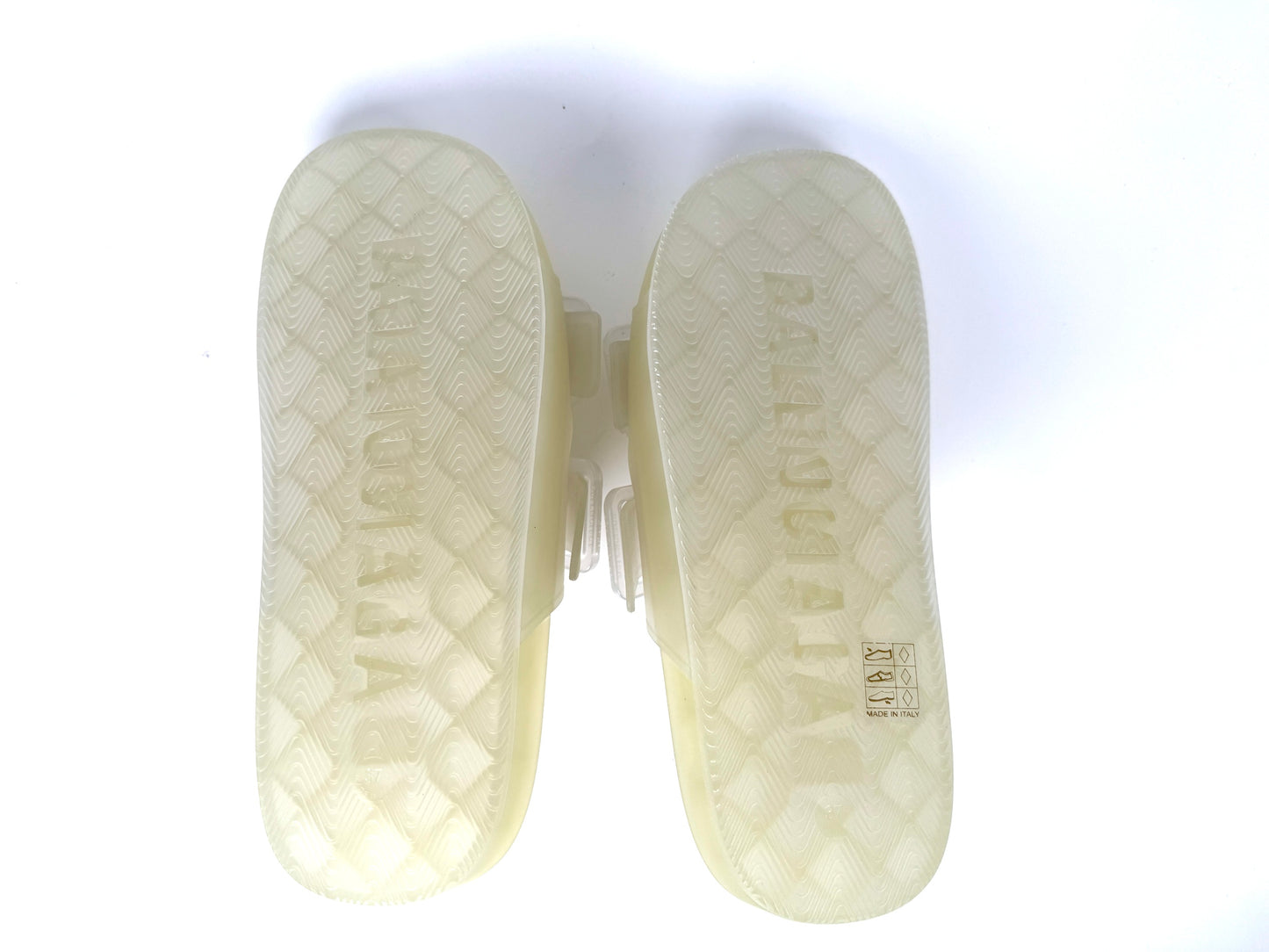 New BALENCIAGA Mallorca Transparent Buckle Plastic PVC Slide Sandals 37 7