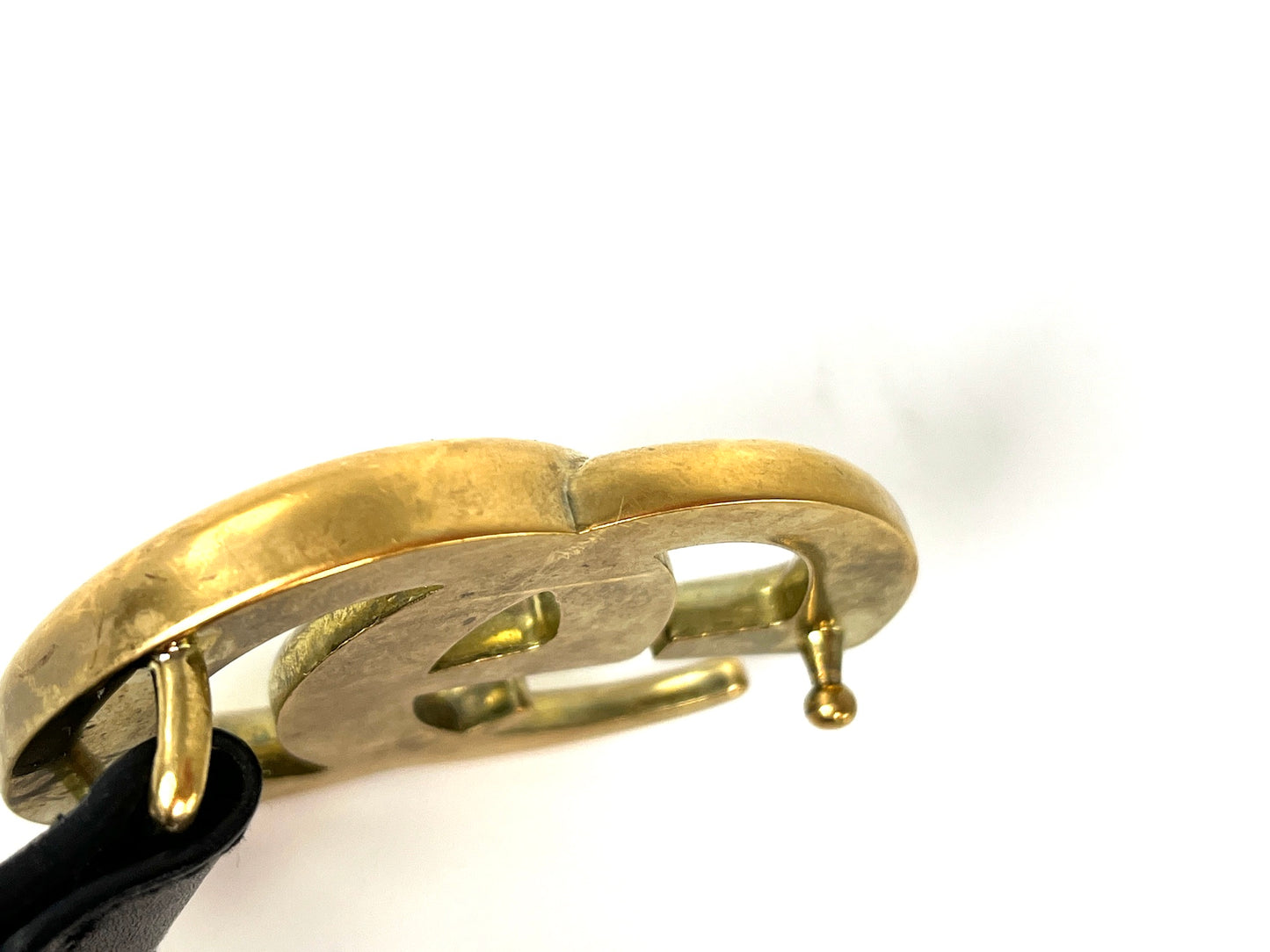 Vintage GUCCI Black Leather GG 30mm Belt 75 30
