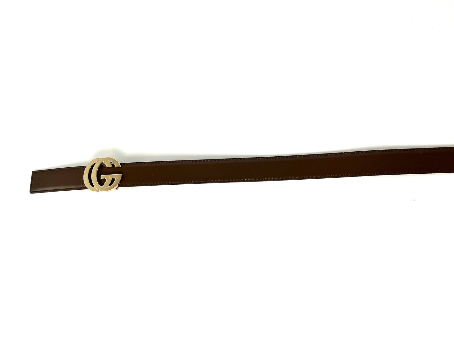 Vintage GUCCI Brown Leather GG 25mm Belt 80 32