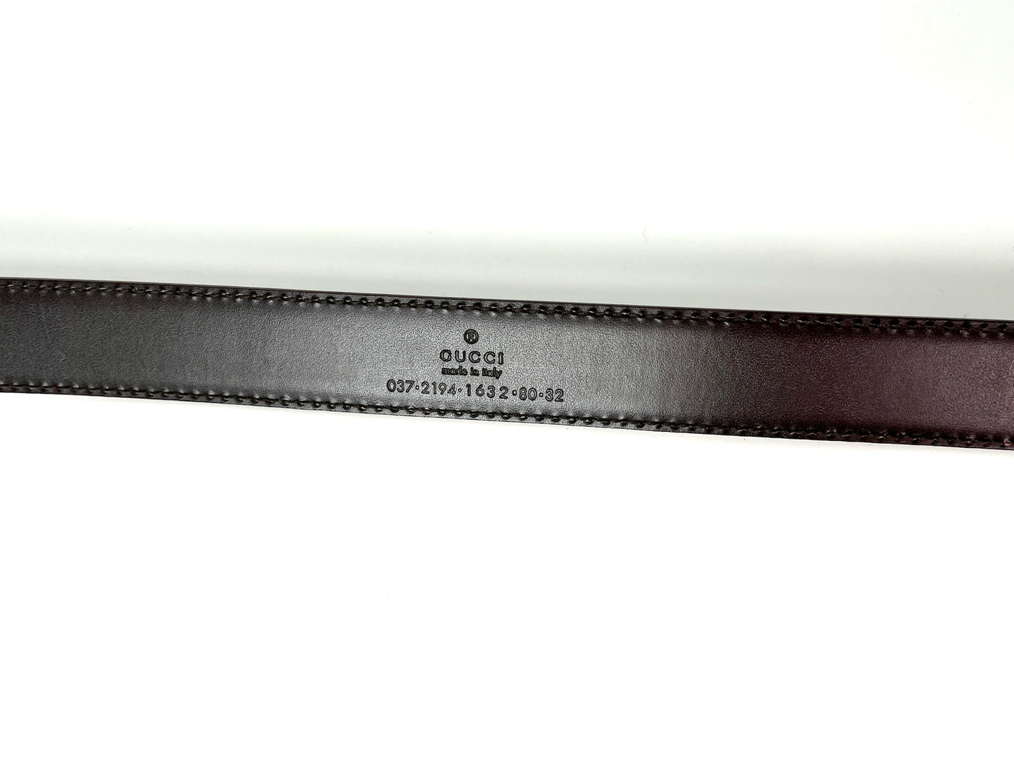 Vintage GUCCI Brown Leather GG 25mm Belt 80 32