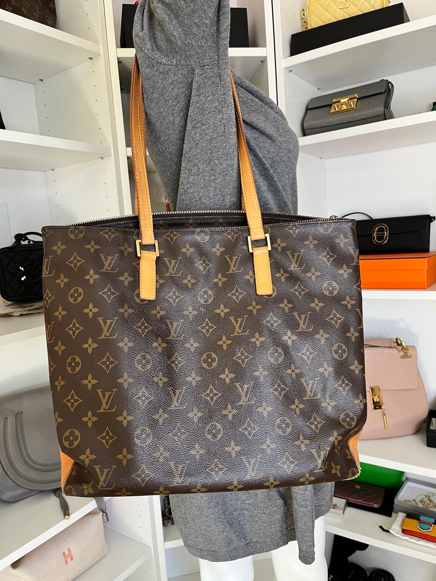 Vintage Louis Vuitton Monogram Cabas Mezzo Brown Tote