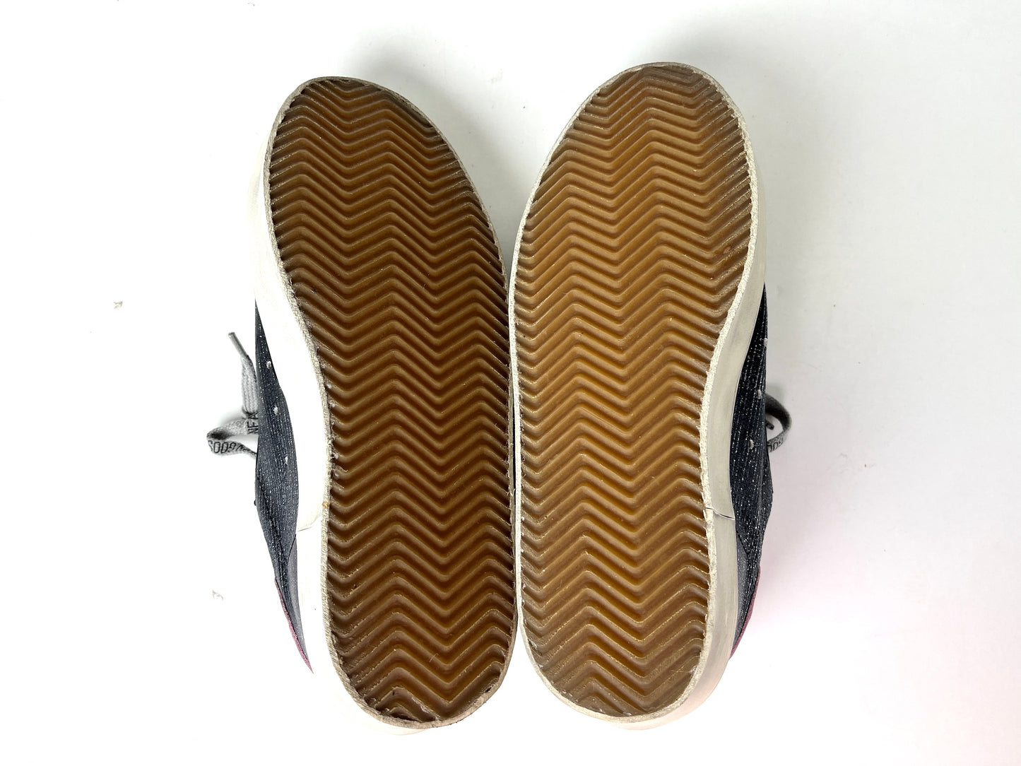 Golden Goose Hi Star Classic with List Platform Black Glitter Sneakers 38