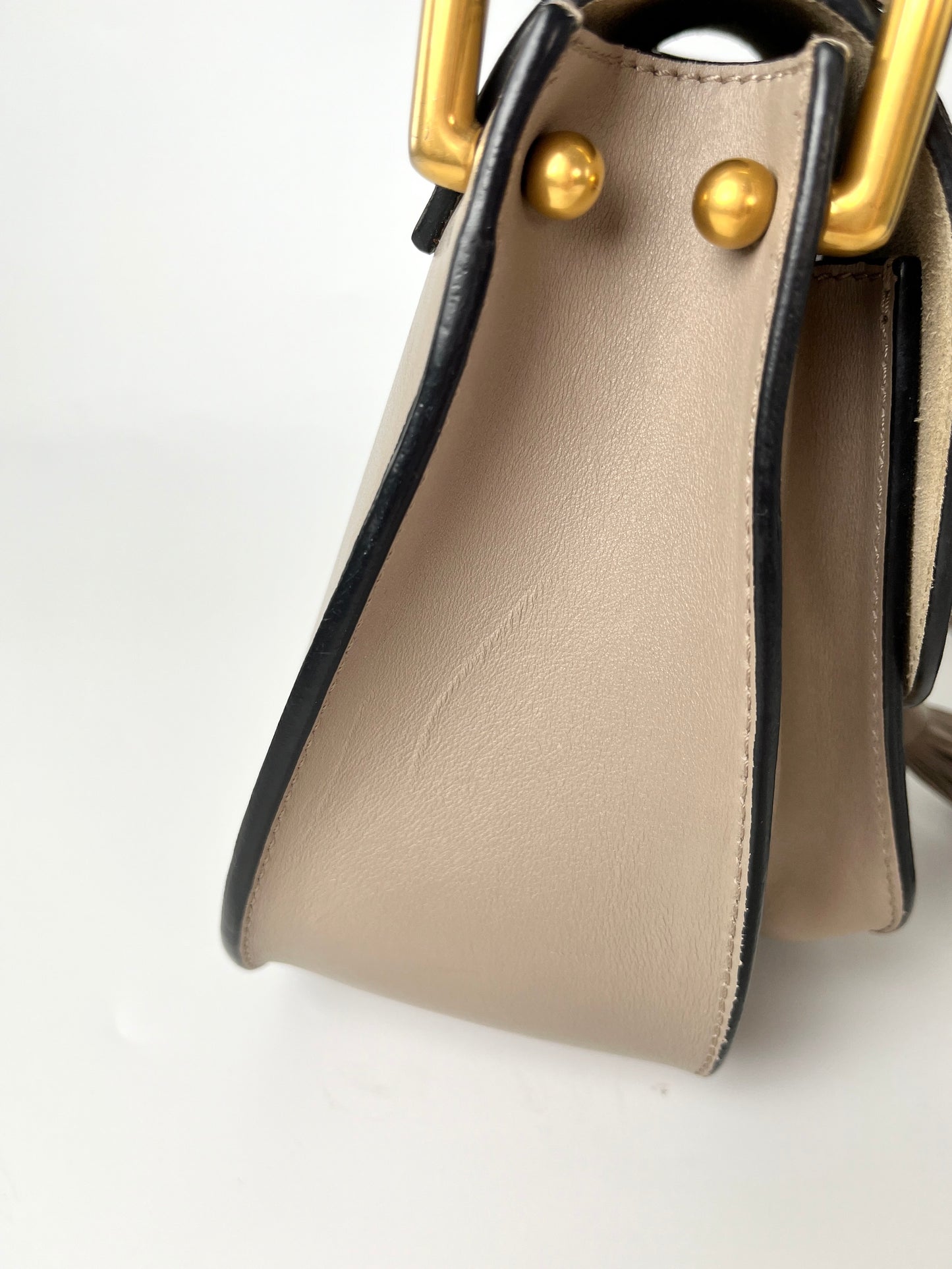 CHLOE Hudson Studded Circle Leather Saddle Crossbody Bag