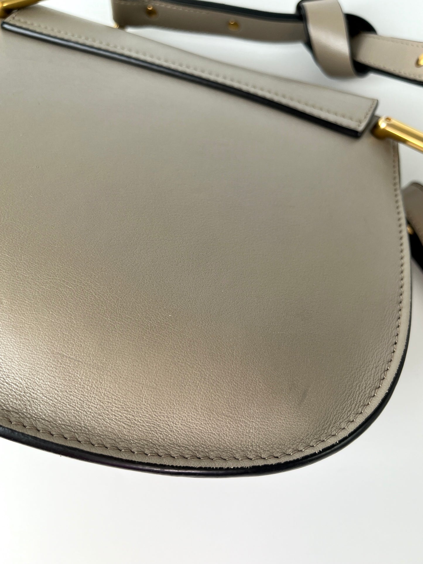 CHLOE Hudson Studded Circle Leather Saddle Crossbody Bag