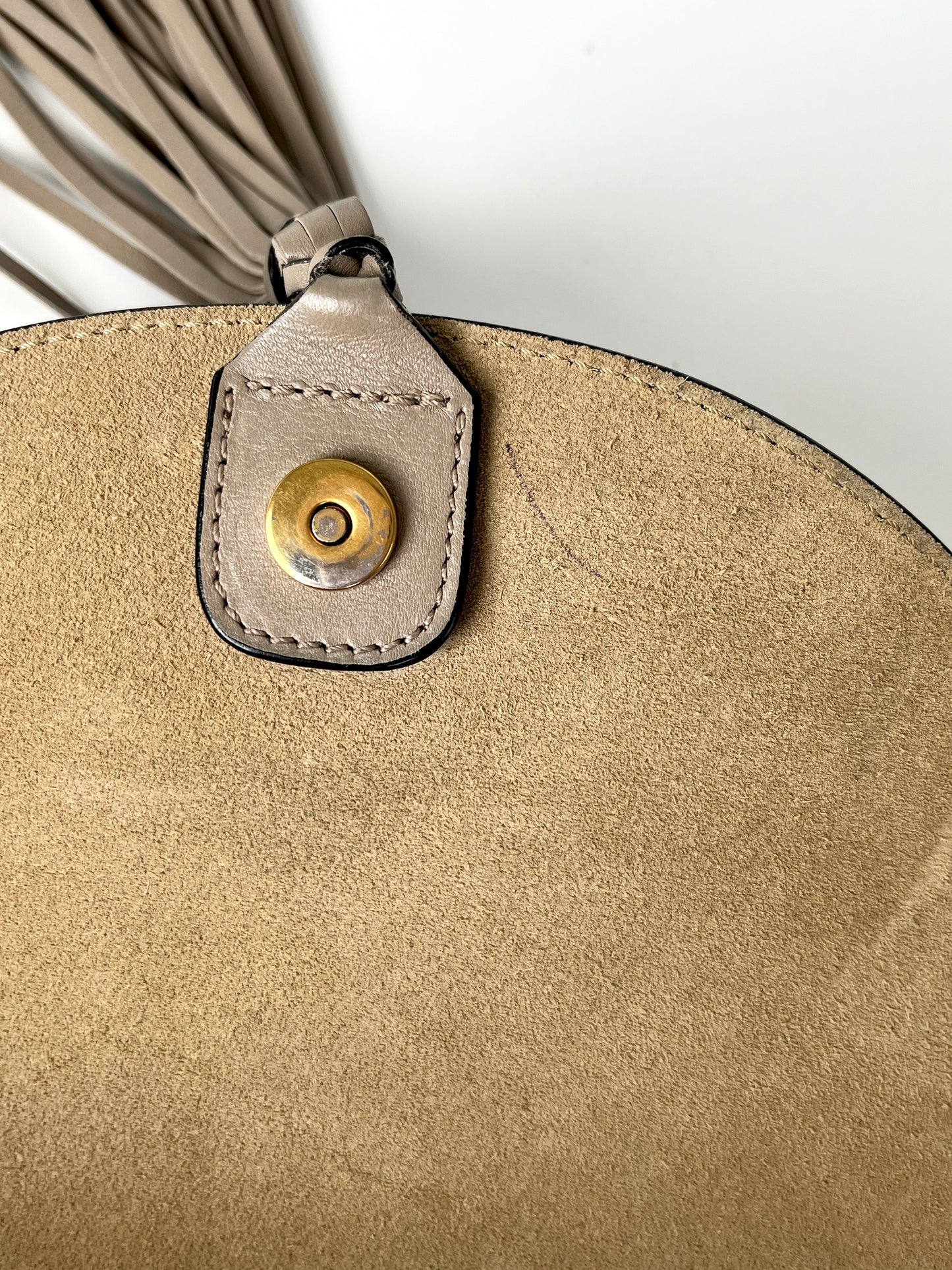 CHLOE Hudson Studded Circle Leather Saddle Crossbody Bag