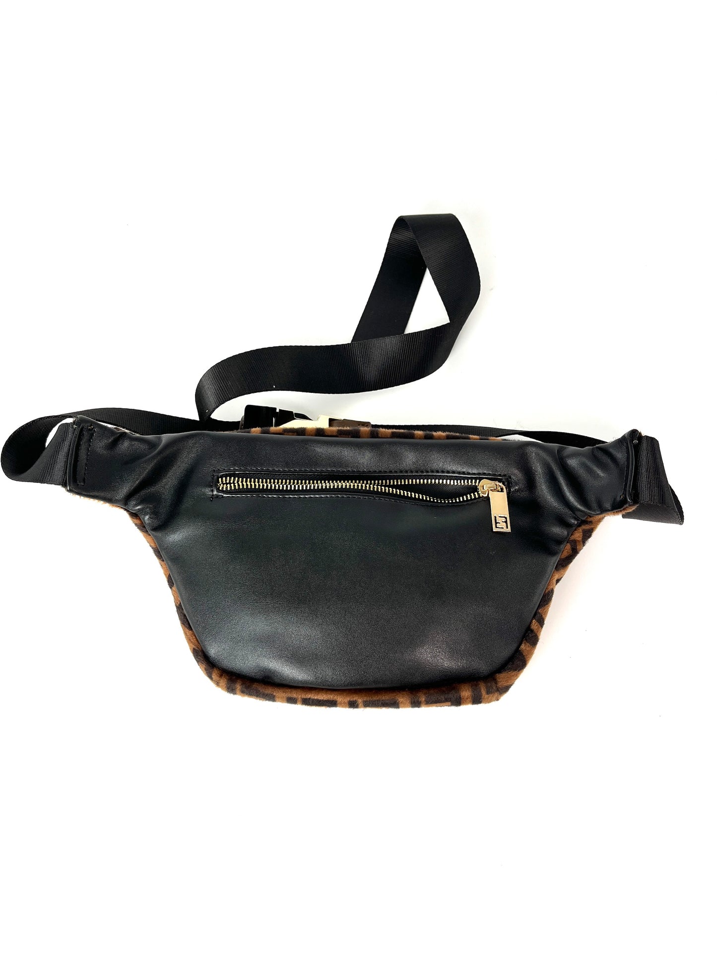 FENDI Monogram Calf Hair Zucca Brown Black Bumbag Waist Bag