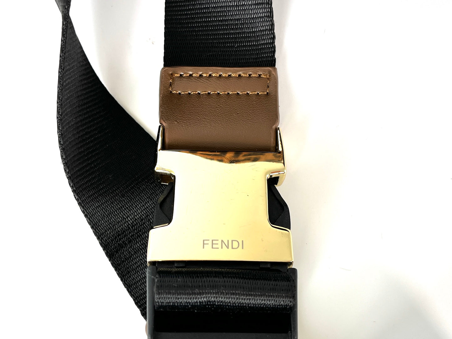 FENDI Monogram Calf Hair Zucca Brown Black Bumbag Waist Bag