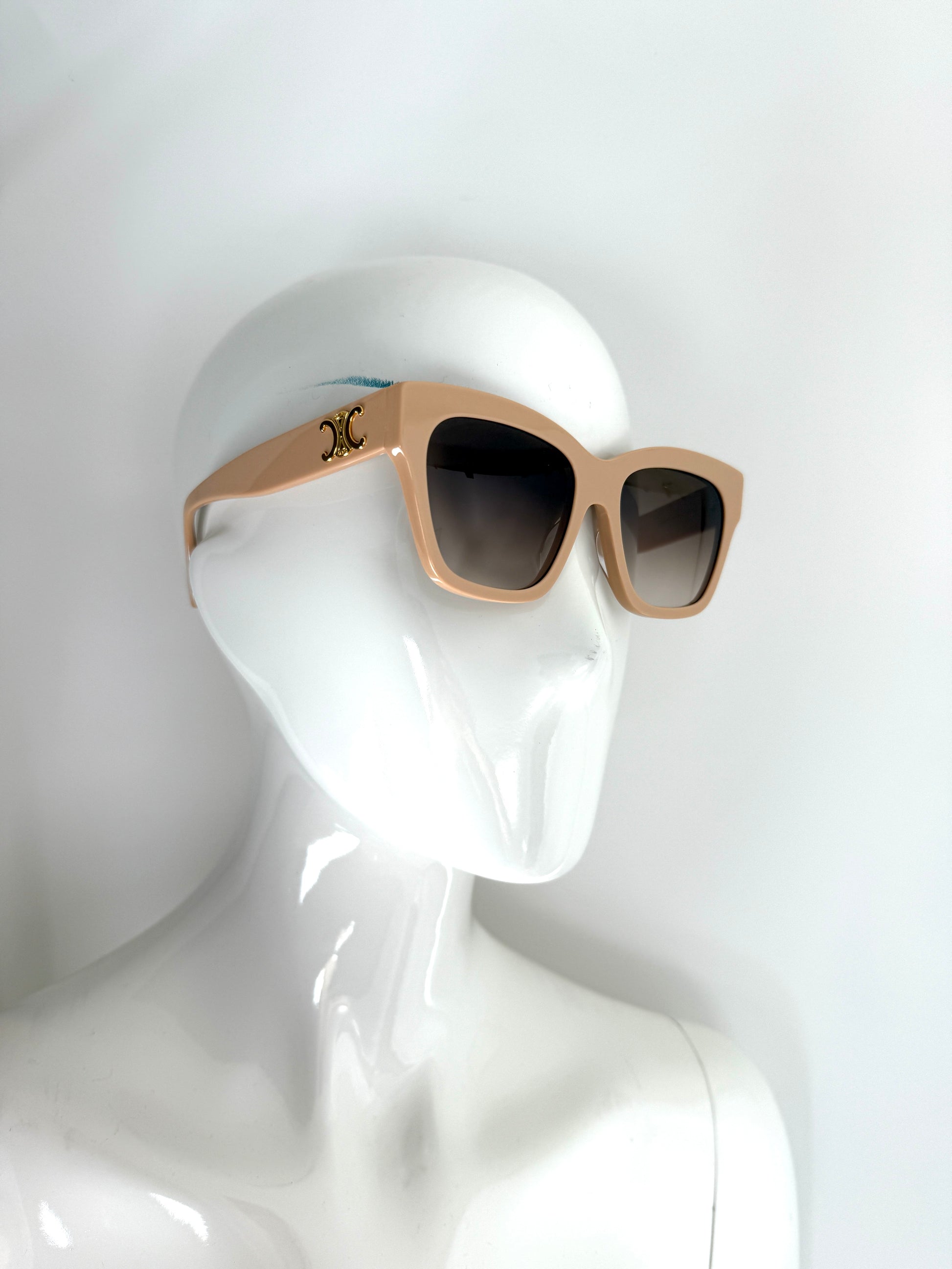 Celine Triomphe 09 Cateye Shiny Beige Gradient CL402531 Acetate Sunglasses