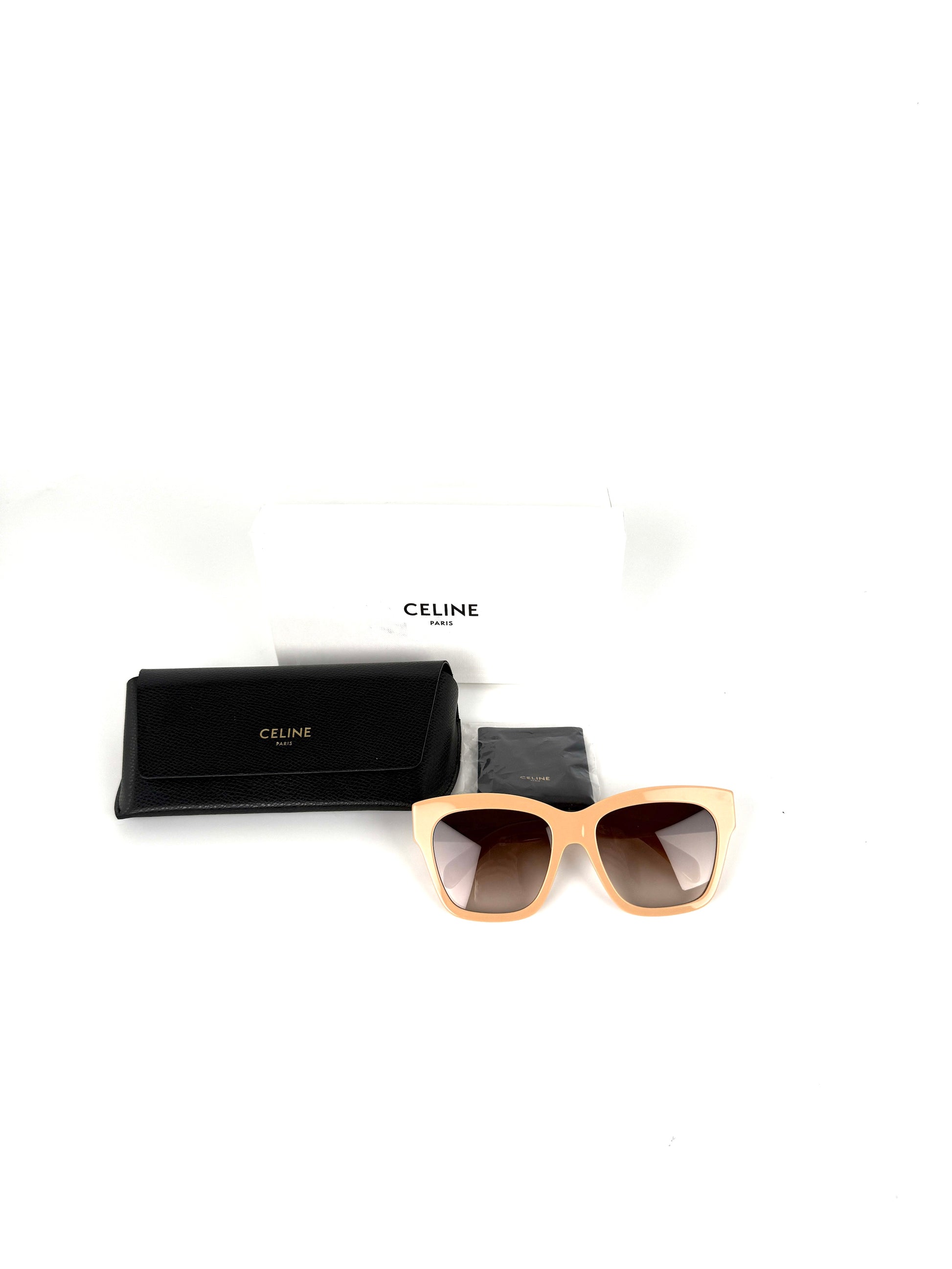 Celine Triomphe 09 Cateye Shiny Beige Gradient CL402531 Acetate Sunglasses