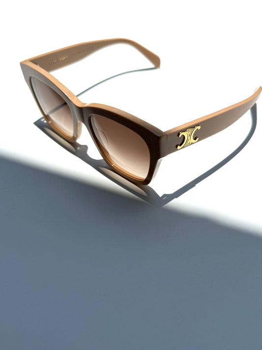 Celine Triomphe 09 Cateye Shiny Beige Gradient CL402531 Acetate Sunglasses