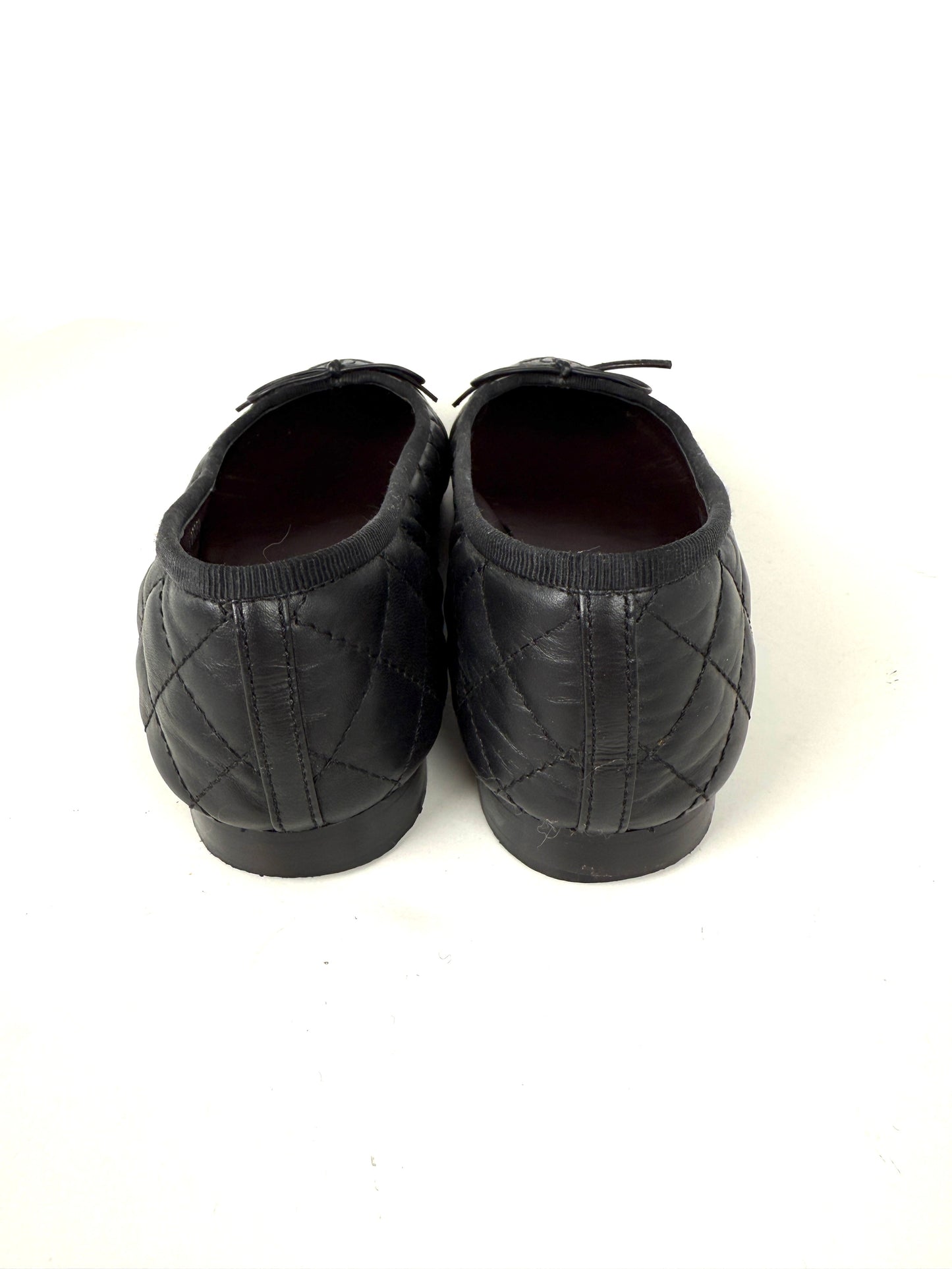 CHANEL Cap Toe Classic Black CC Logo Flats 38.5 8