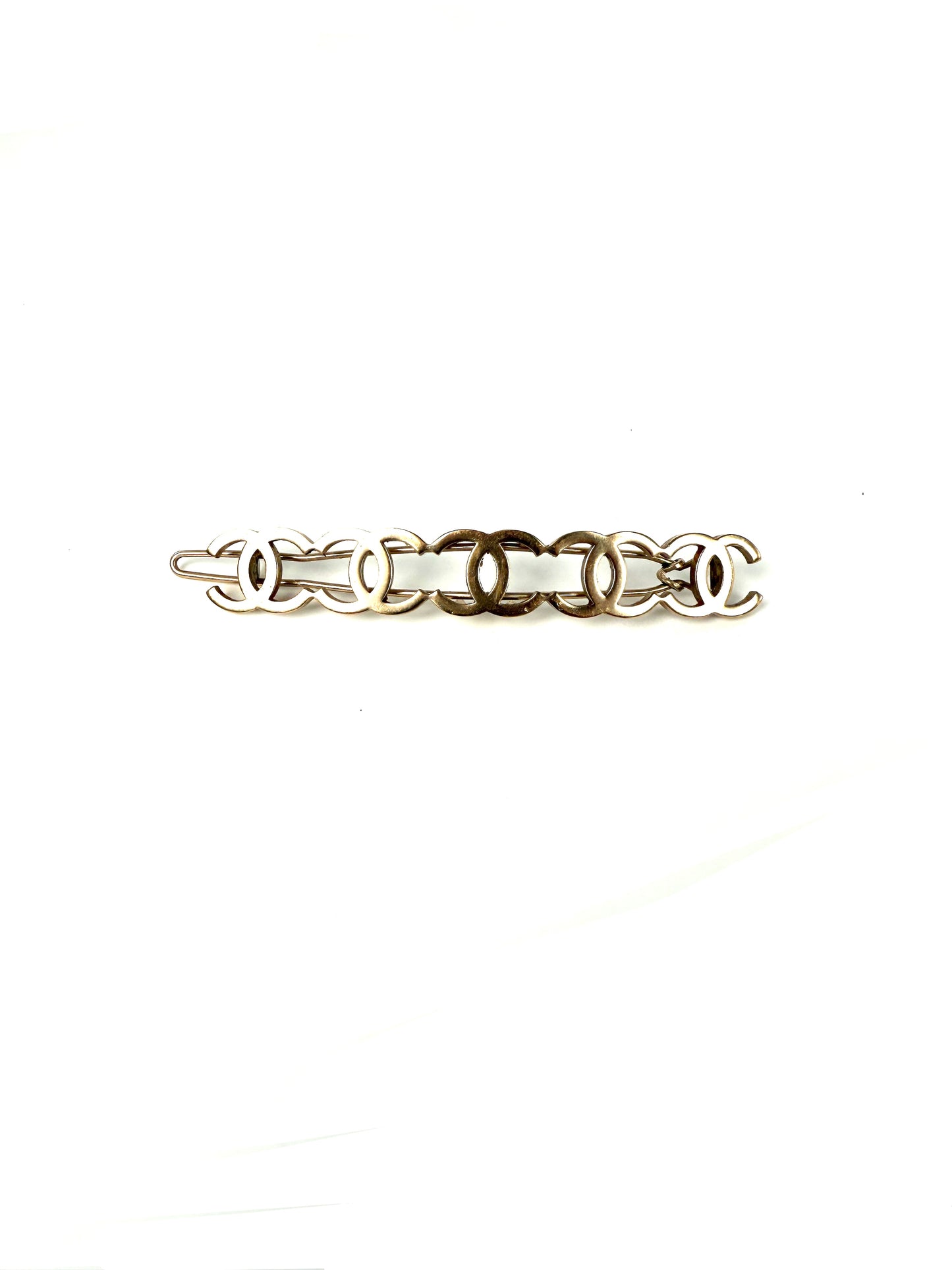 CHANEL CC Logo Gold Tone Hair Clip
