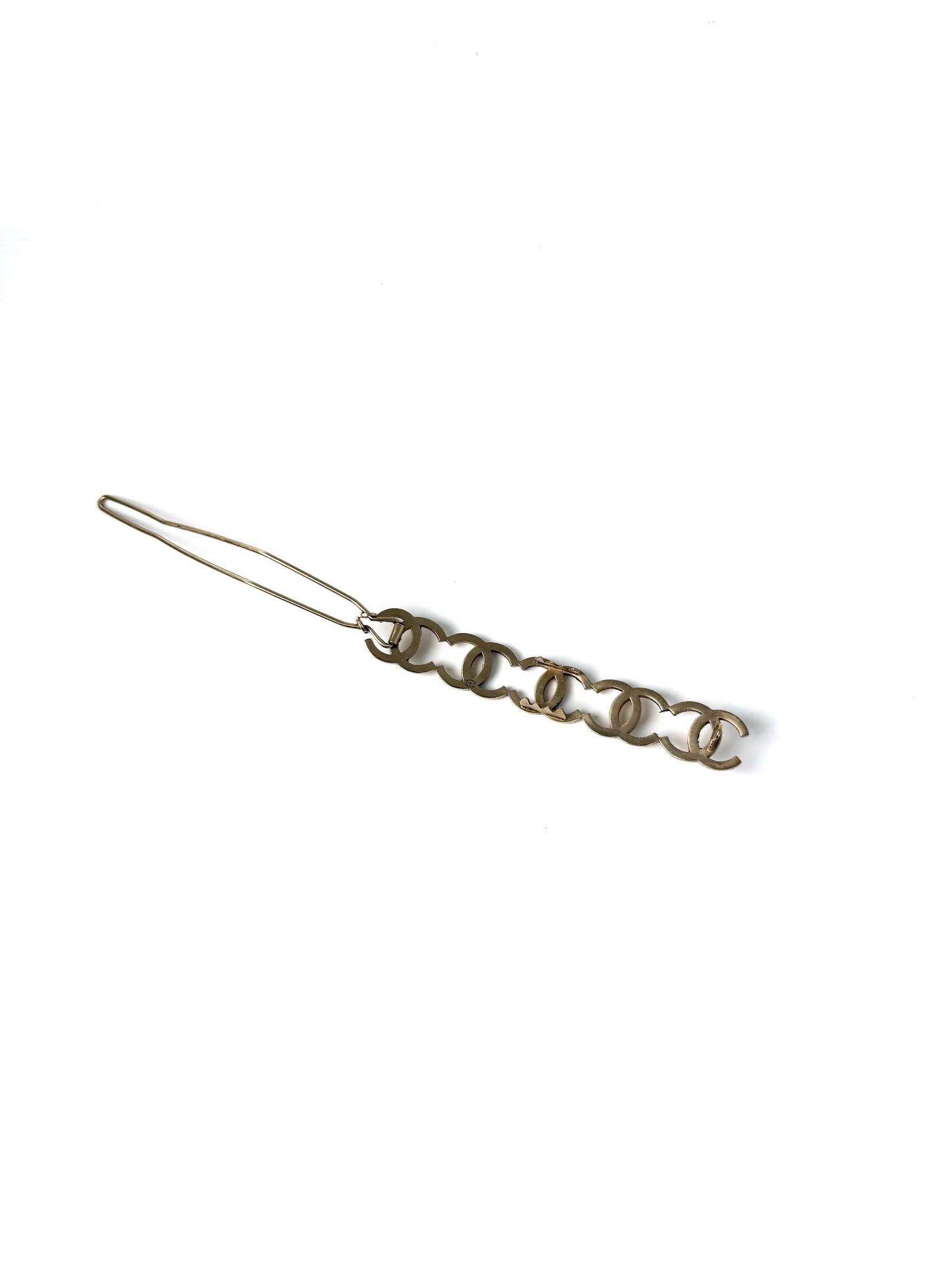 CHANEL CC Logo Gold Tone Hair Clip