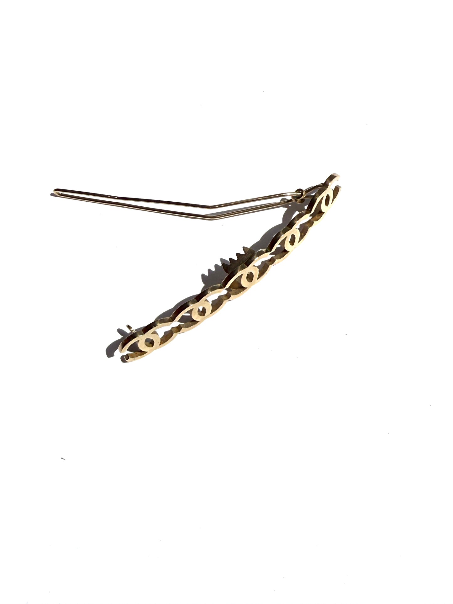 CHANEL CC Logo Gold Tone Hair Clip