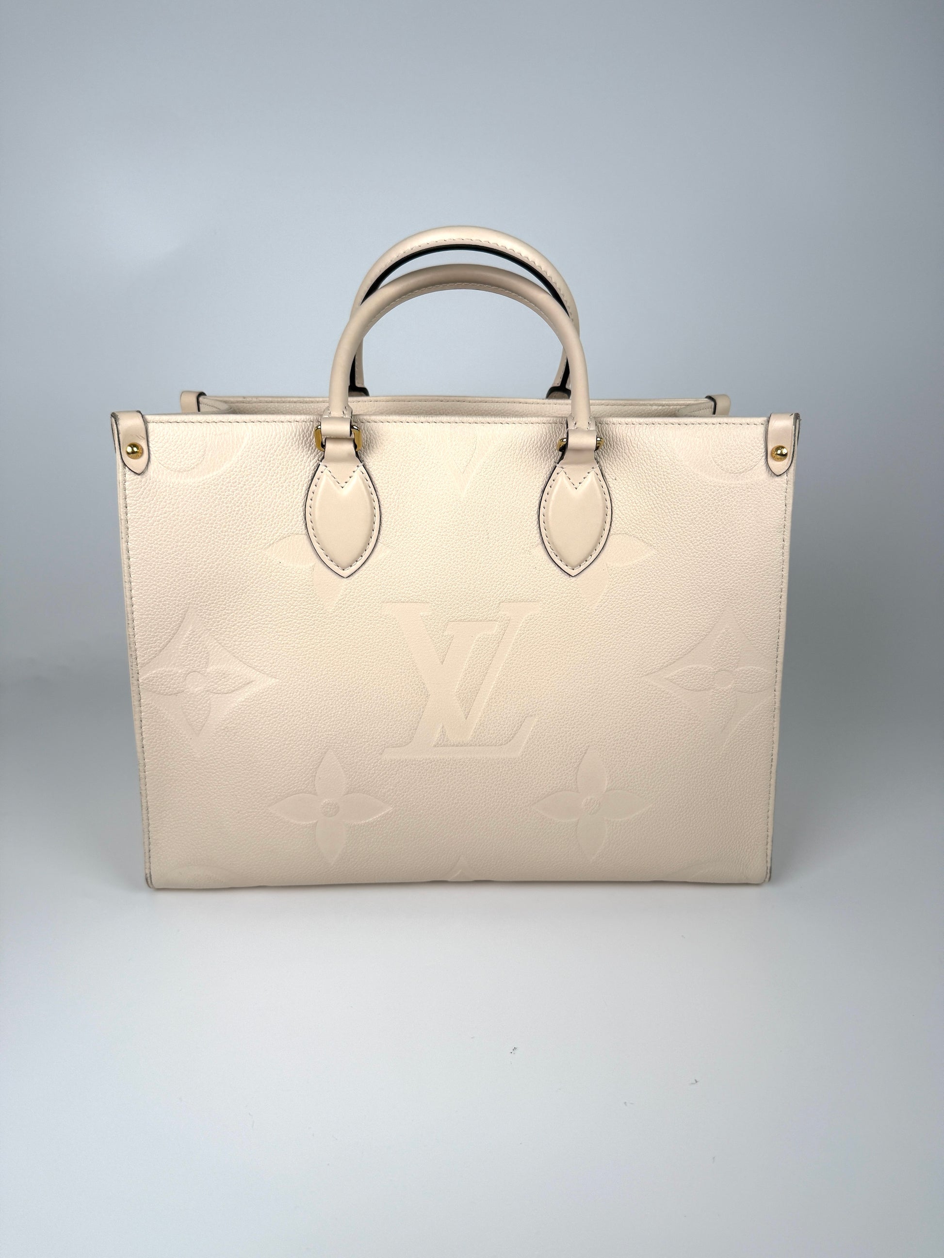 Louis Vuitton OnTheGo Monogram Empriente Creme MM Tote Shoulder Bag