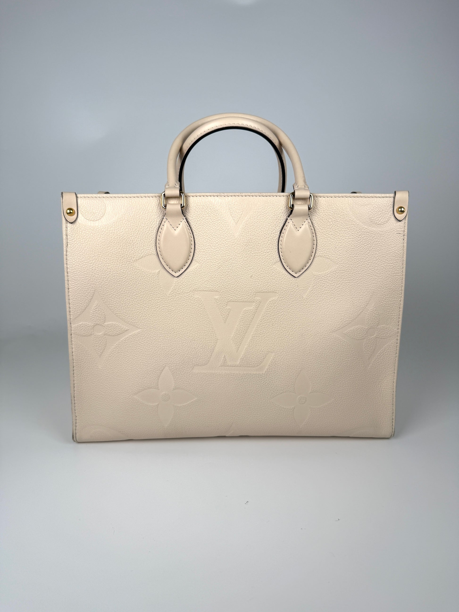 Louis Vuitton OnTheGo Monogram Empriente Creme MM Tote Shoulder Bag