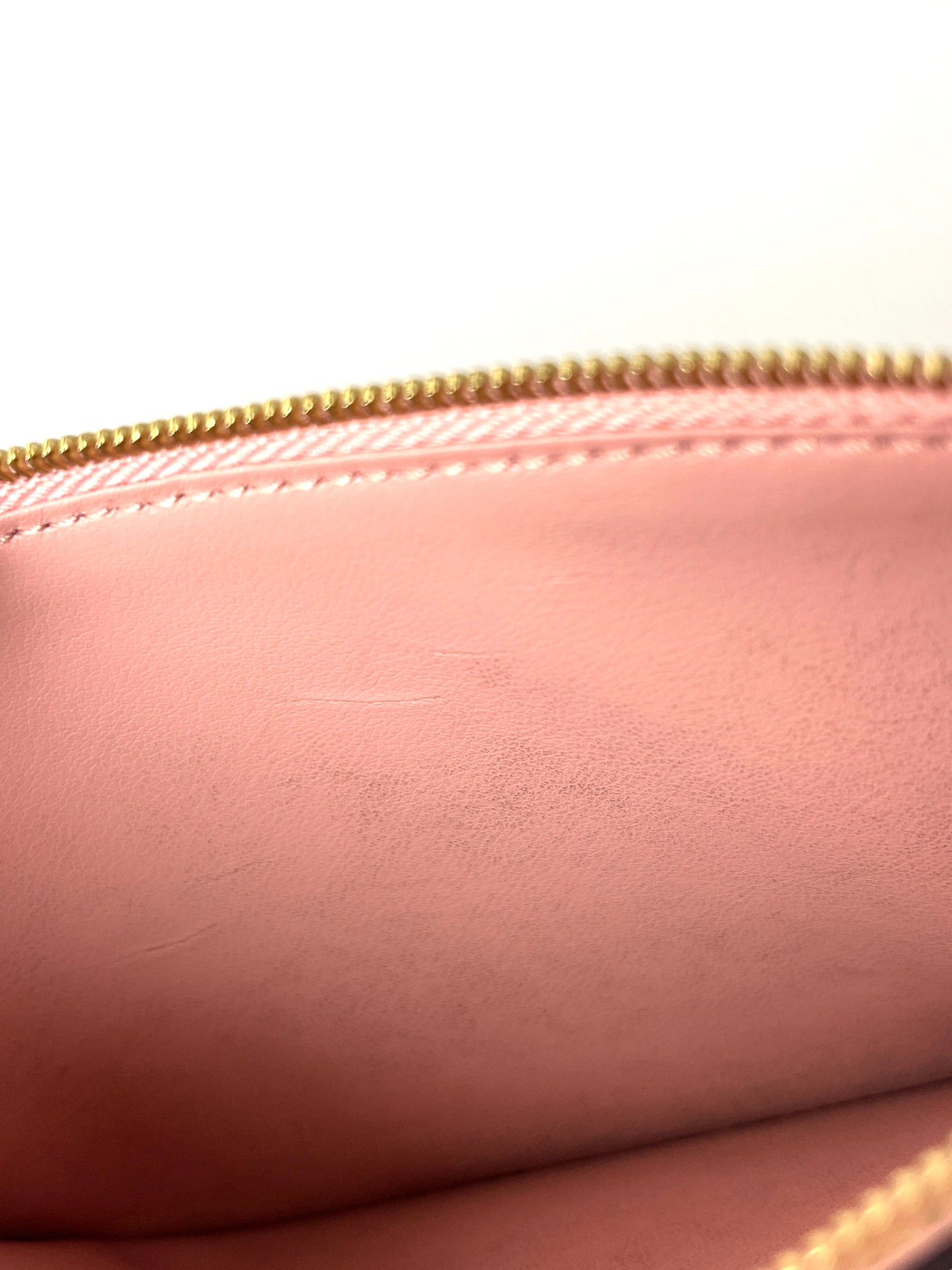LOUIS VUITTON Felicie Rose Poudre Pink Monogram Empreinte Leather Pochette