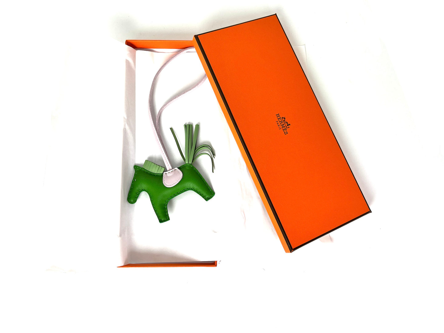 Hermes Rodeo Green Vert Yucca Mauve Pale Vert Criquet Milo Lambskin PM Charm