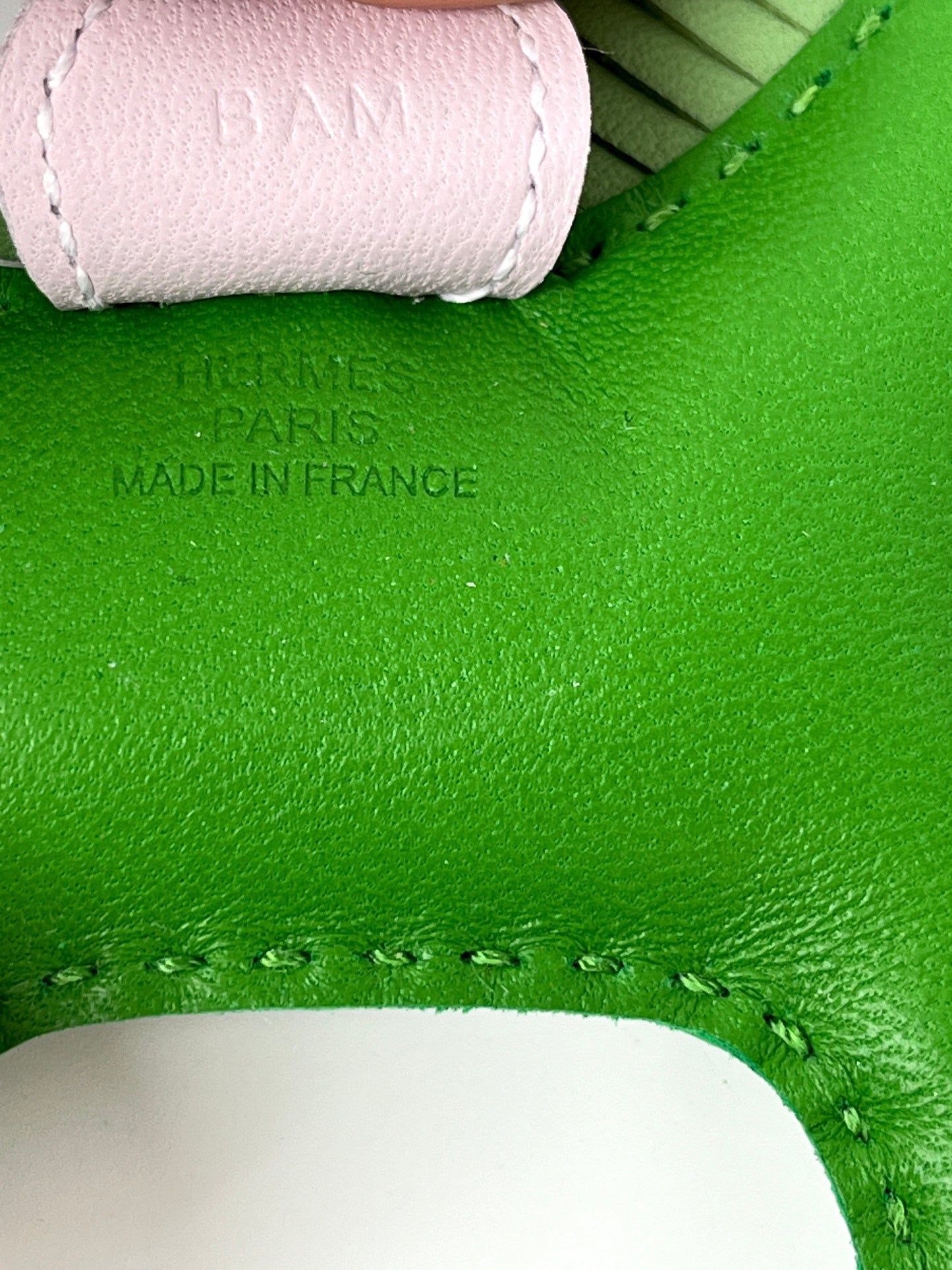 Hermes Rodeo Green Vert Yucca Mauve Pale Vert Criquet Milo Lambskin PM Charm