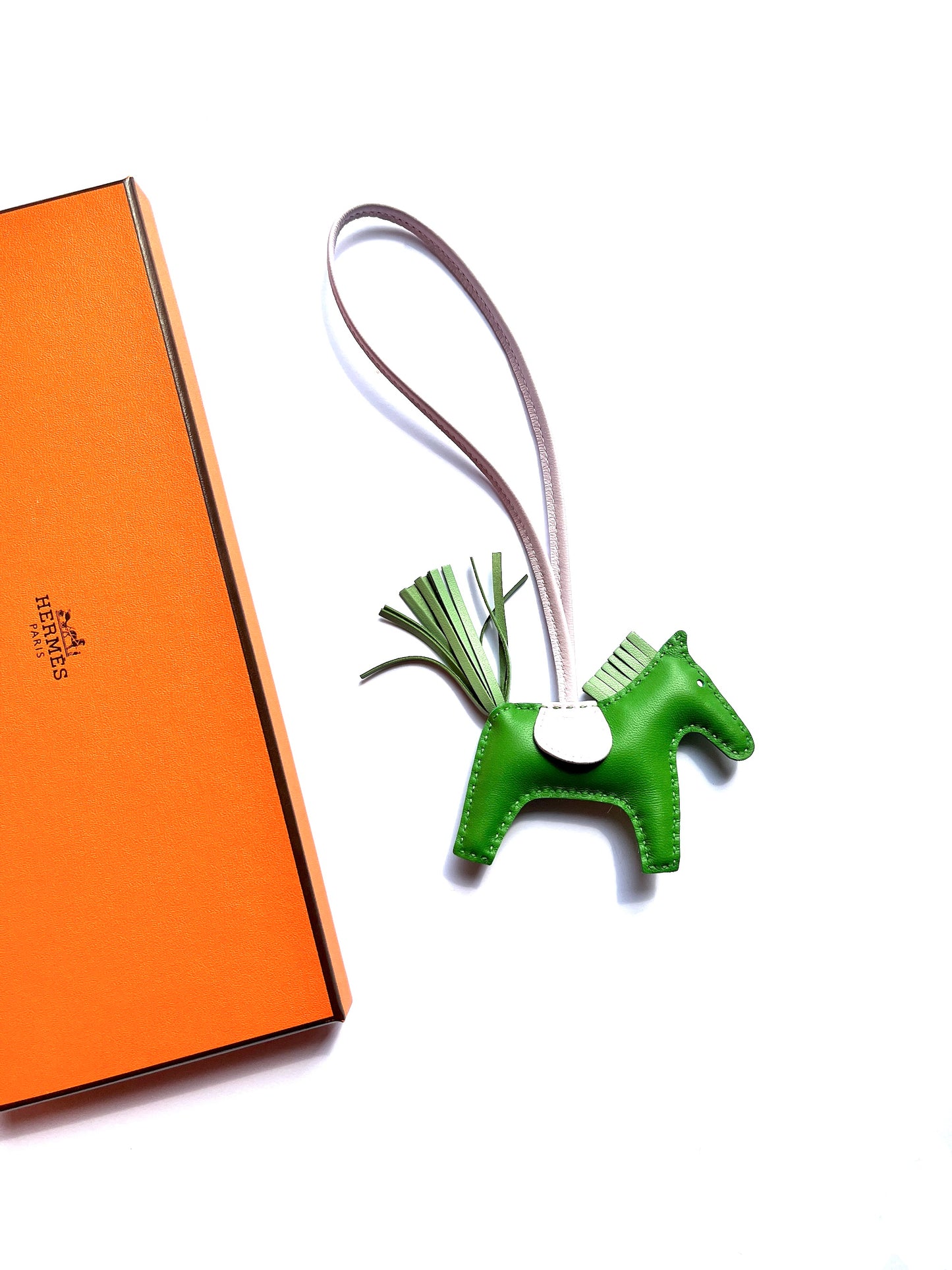 Hermes Rodeo Green Vert Yucca Mauve Pale Vert Criquet Milo Lambskin PM Charm