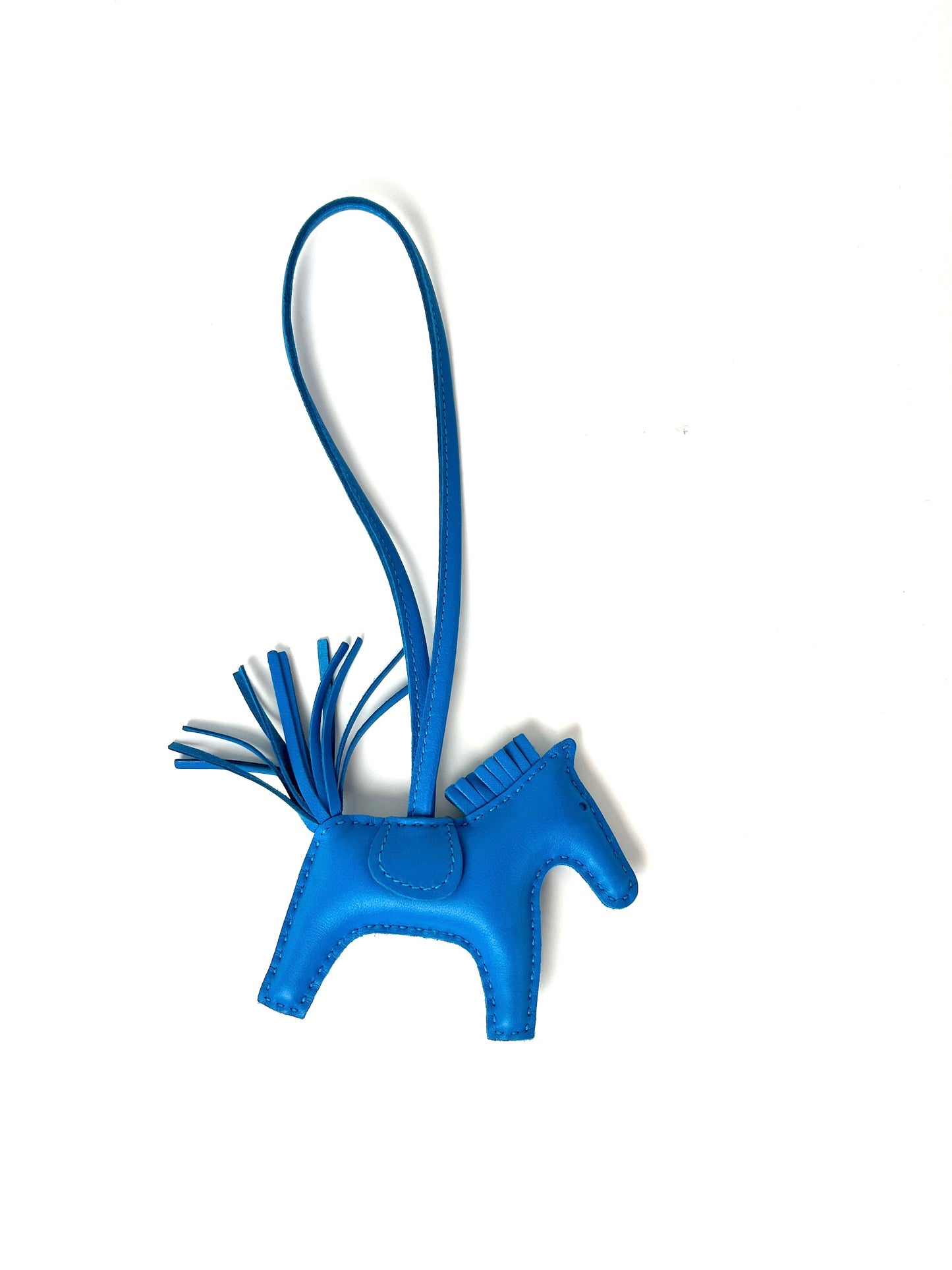 New Hermes Rodeo Blue Zanzibar Monochrome Milo Lambskin PM Bag Charm