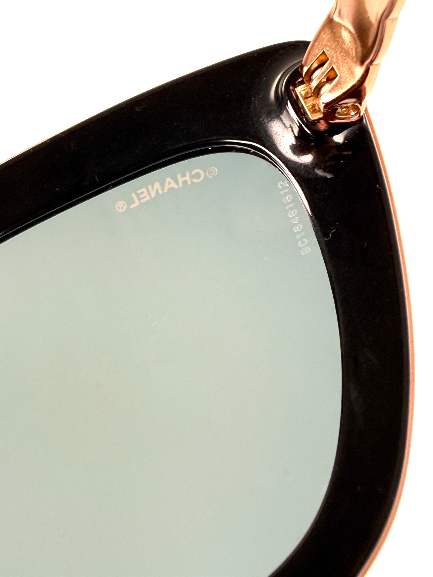 CHANEL 5368 Rose Gold Mirror Metal Acetate Cat Eye Sunglasses