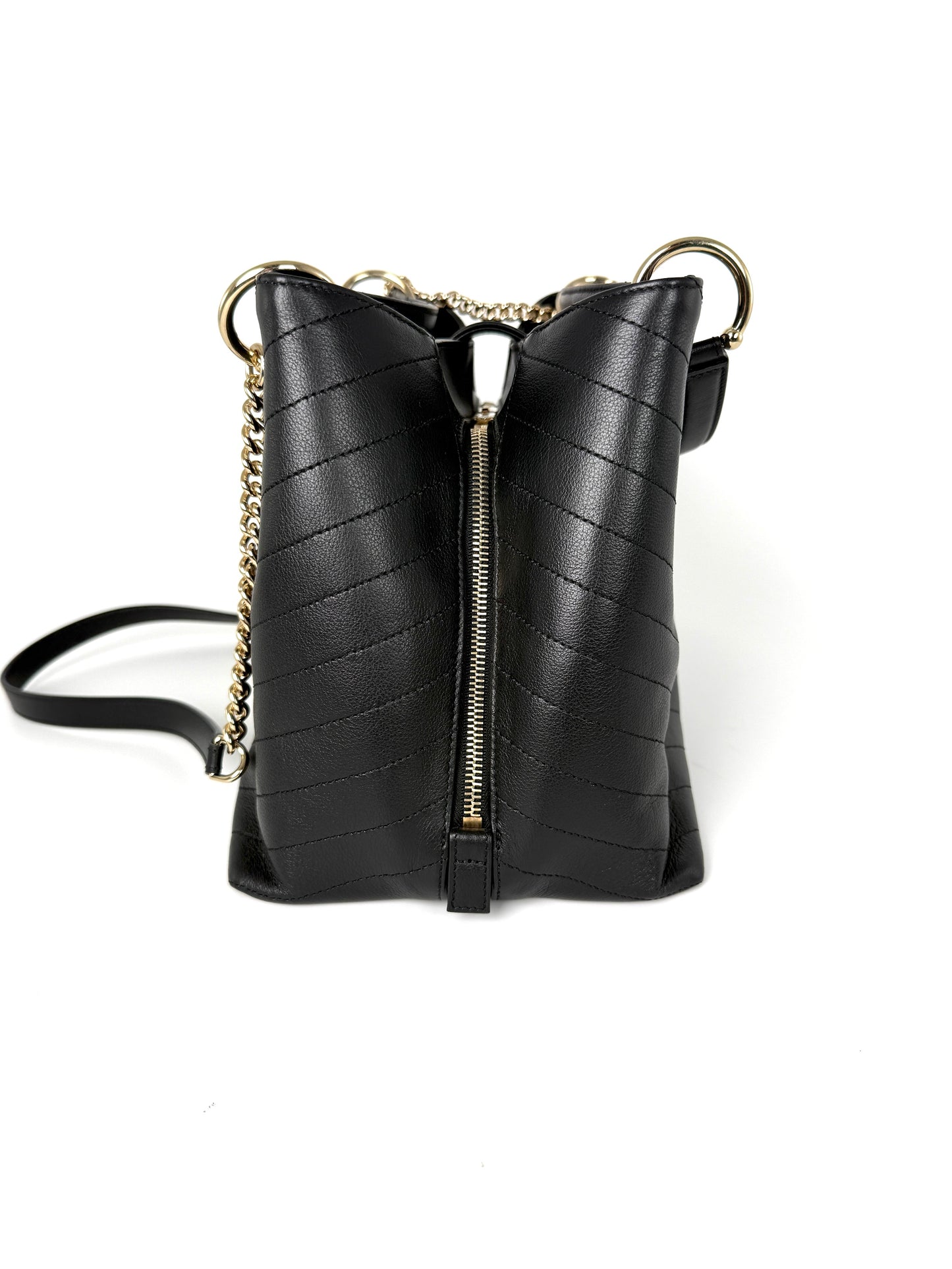 CHANEL Large Chevron Stitched Chic Shopping Black Calfskin Leather Tote Bag