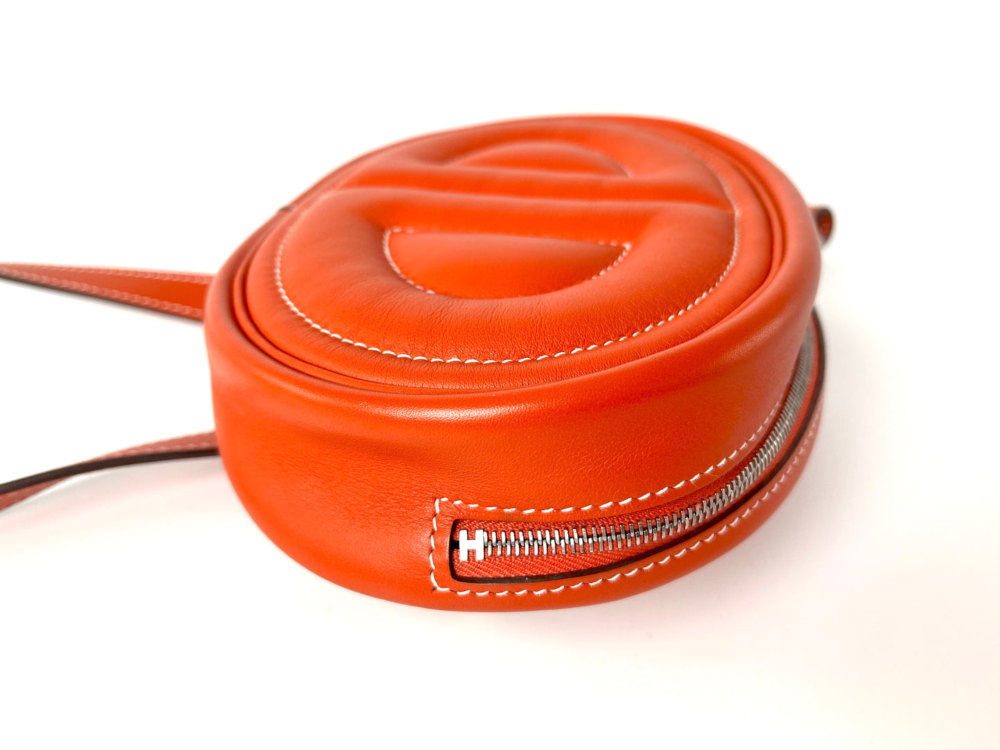 HERMES Terre Battue Orange Swift Leather In The Loop Waist Belt Bum Bag