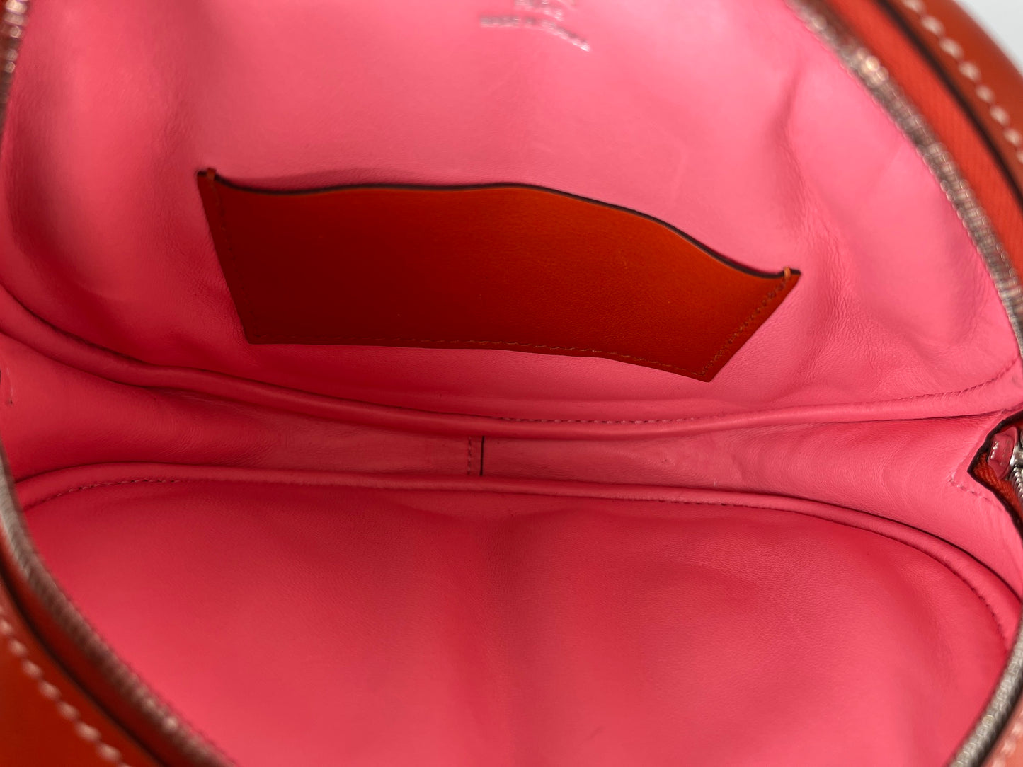 HERMES Terre Battue Orange Swift Leather In The Loop Waist Belt Bum Bag