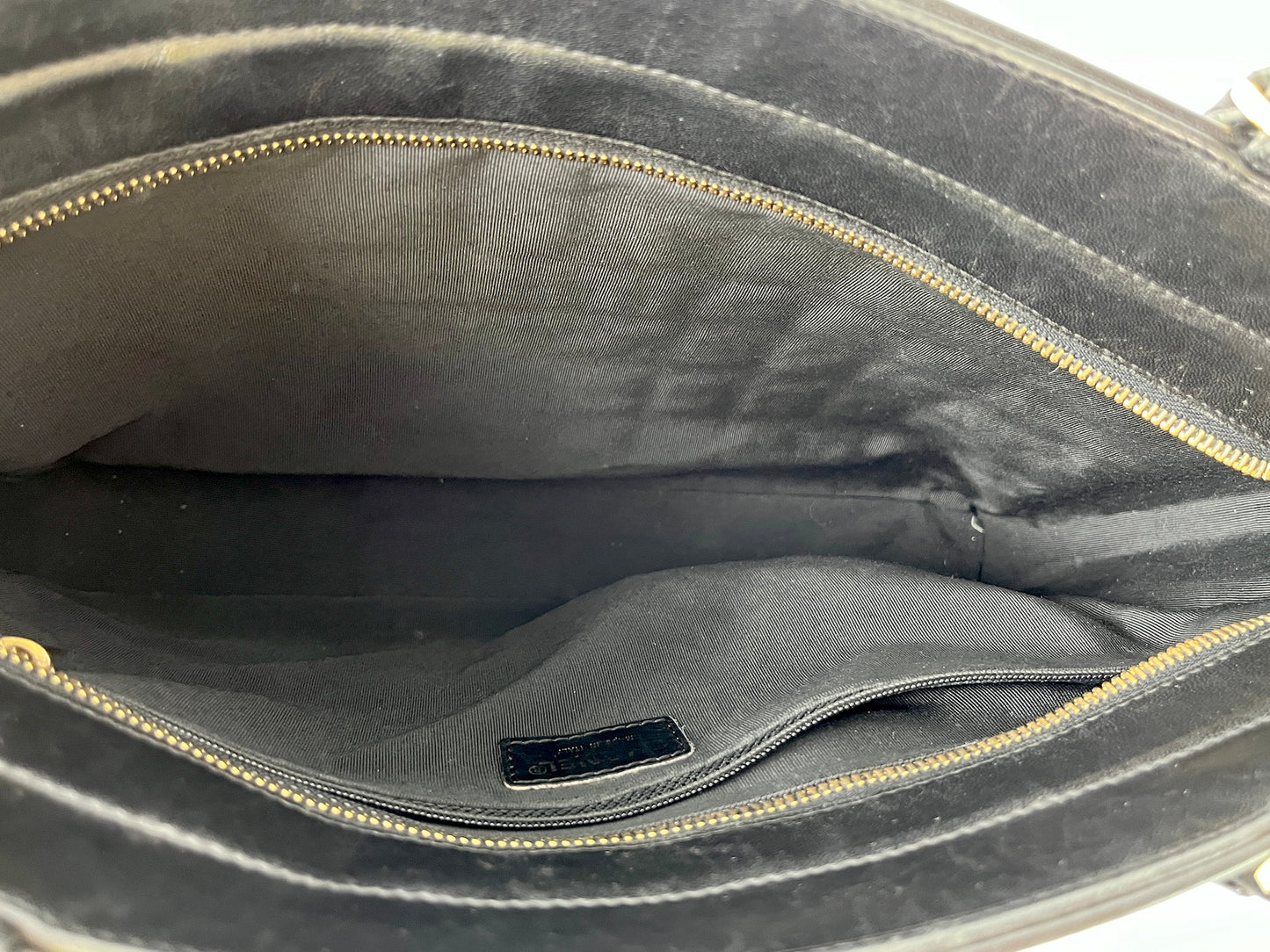 Vintage CHANEL Chocolate Bar Black Leather Shoulder Bag