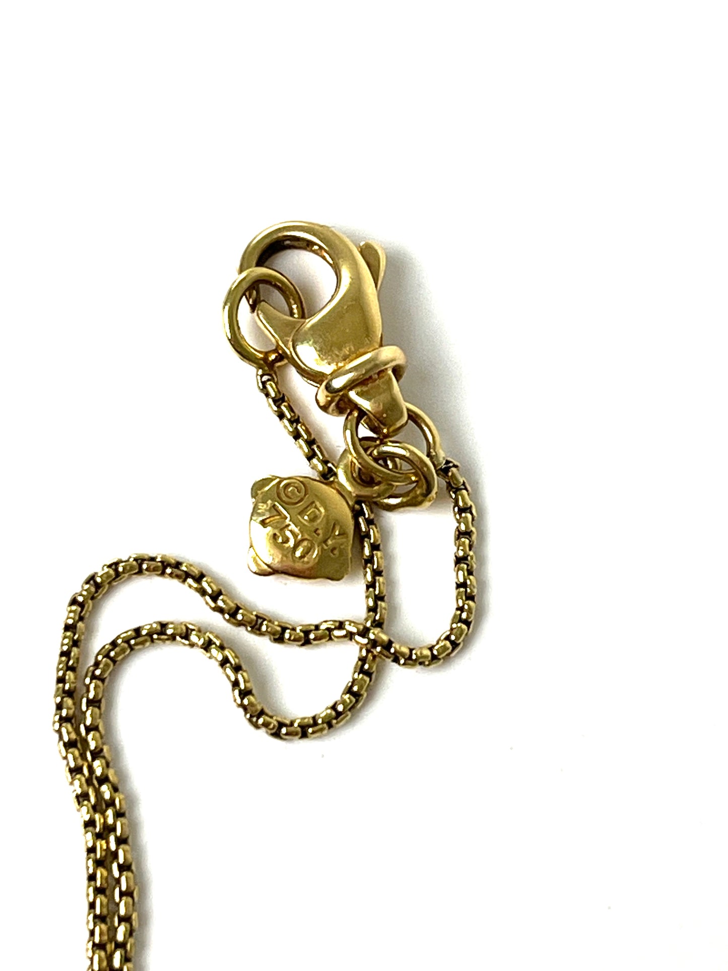 David Yurman Crossover 18k Yellow Gold Blue Topaz Infinity Pendant Necklace
