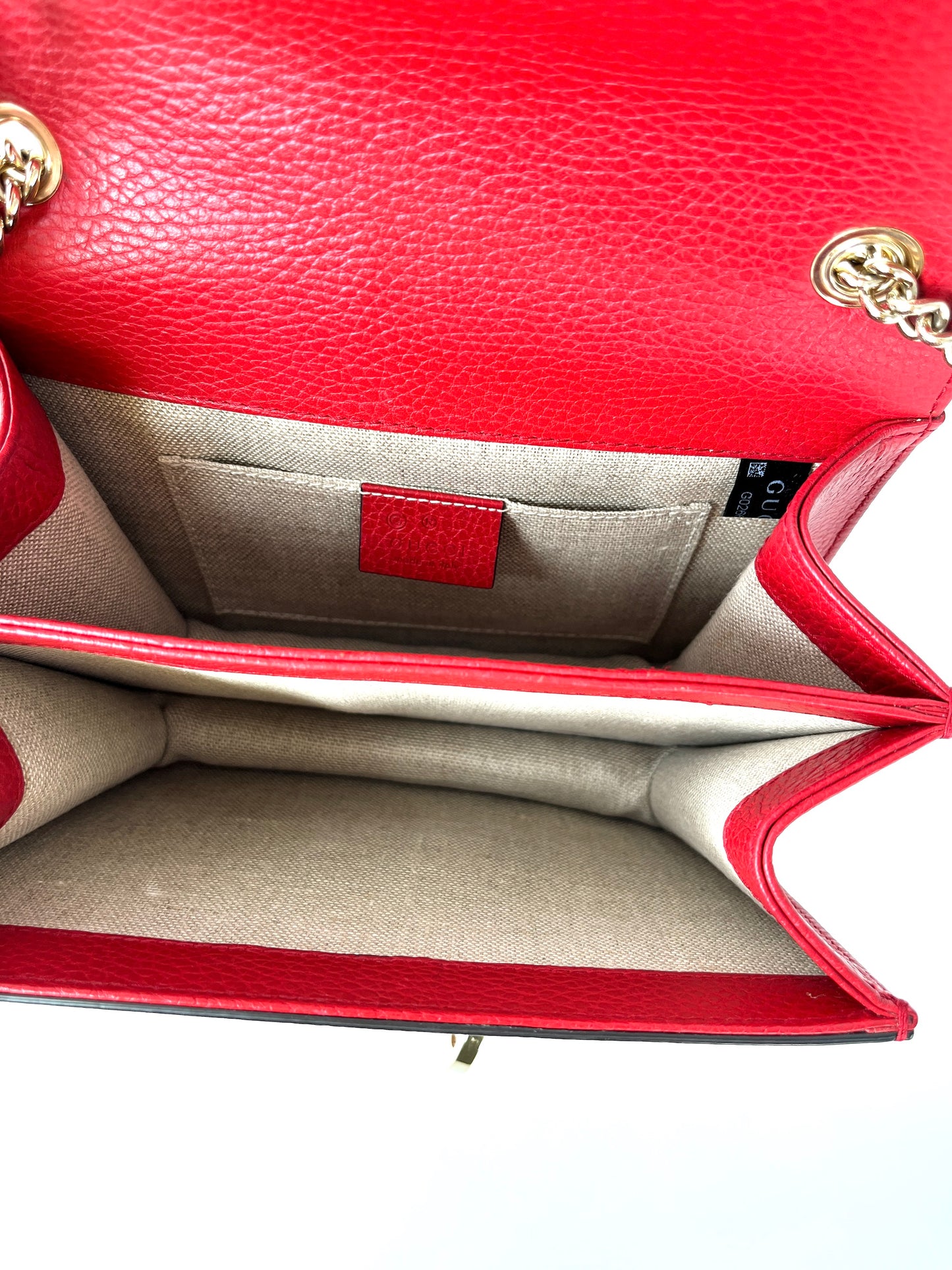 Gucci Dollar Red Leather Interlocking GG Crossbody Shoulder Bag