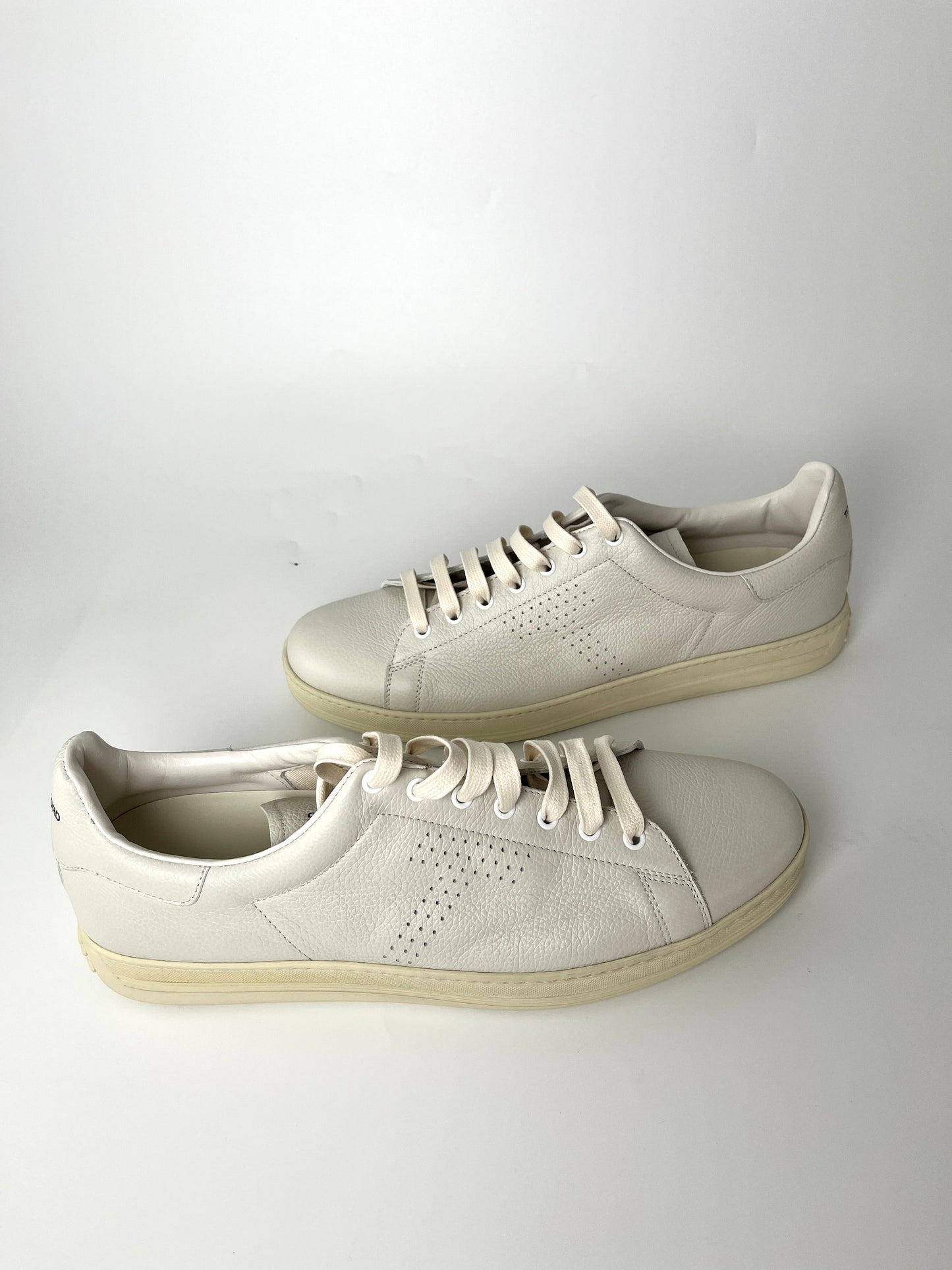 Men’s Tom Ford Light Gray Leather Sneakers 14