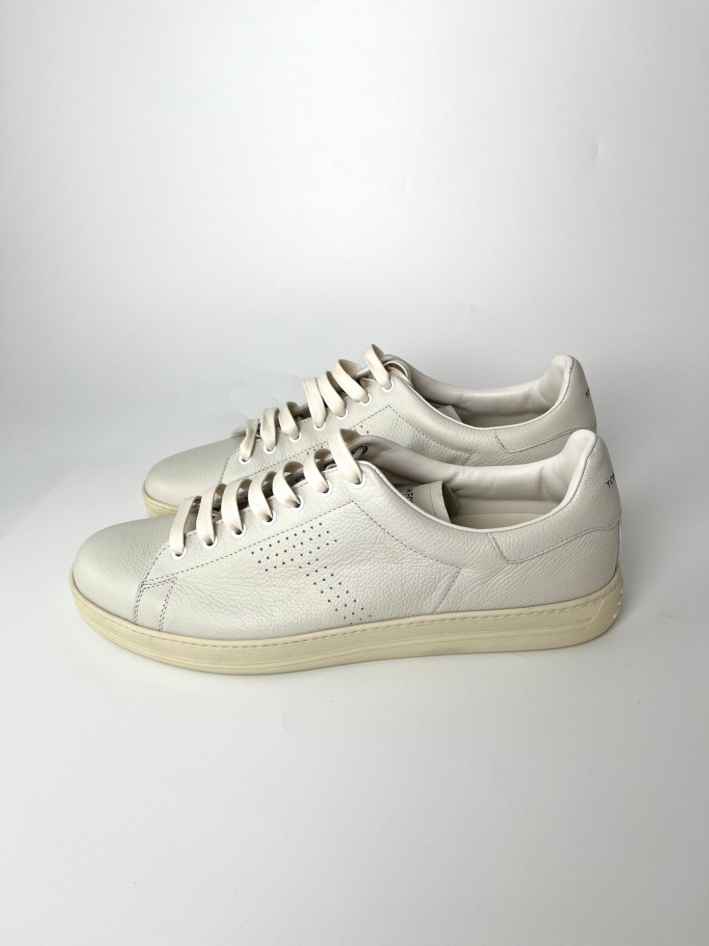 Men’s Tom Ford Light Gray Leather Sneakers 14