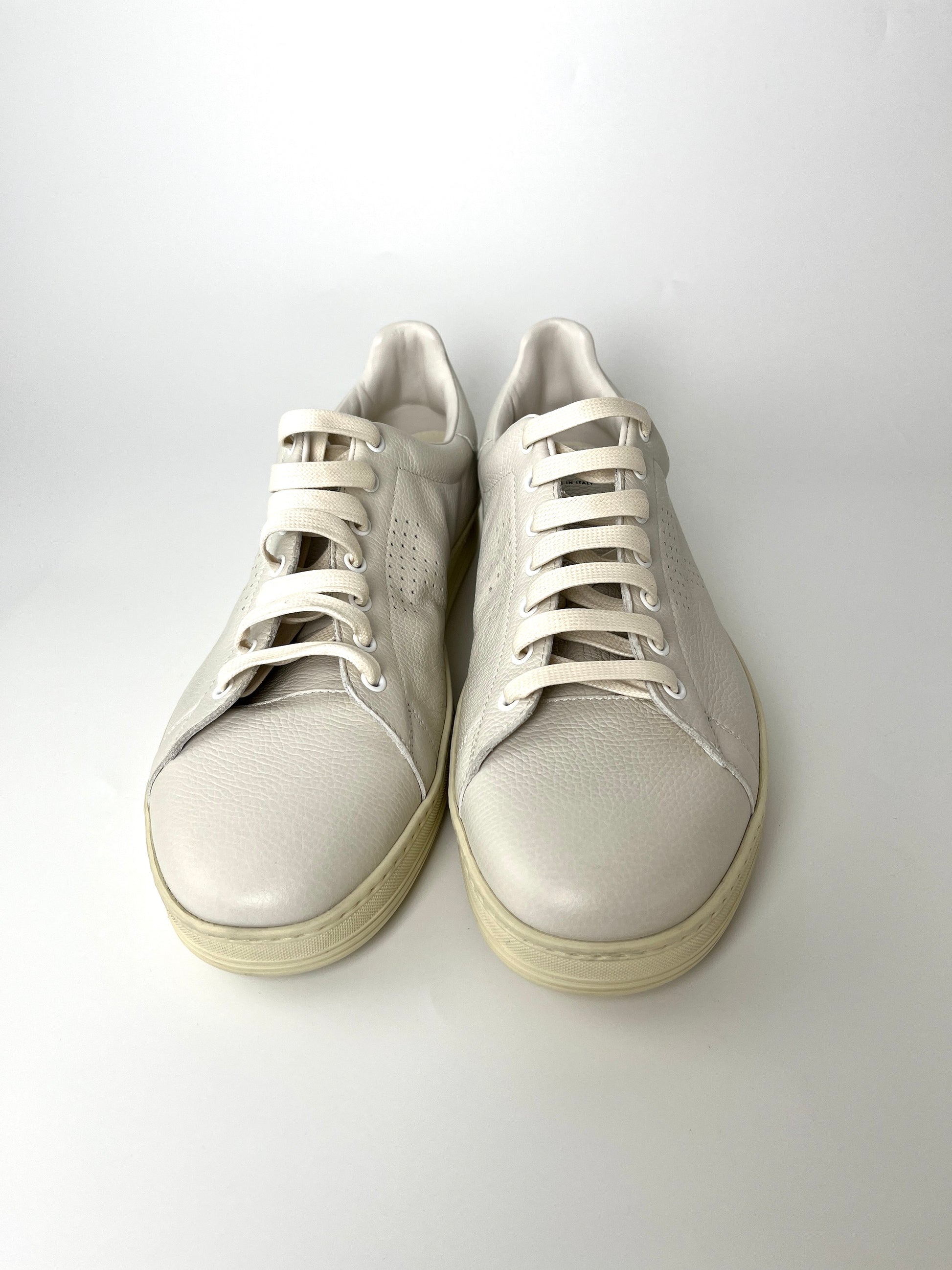 Men’s Tom Ford Light Gray Leather Sneakers 14