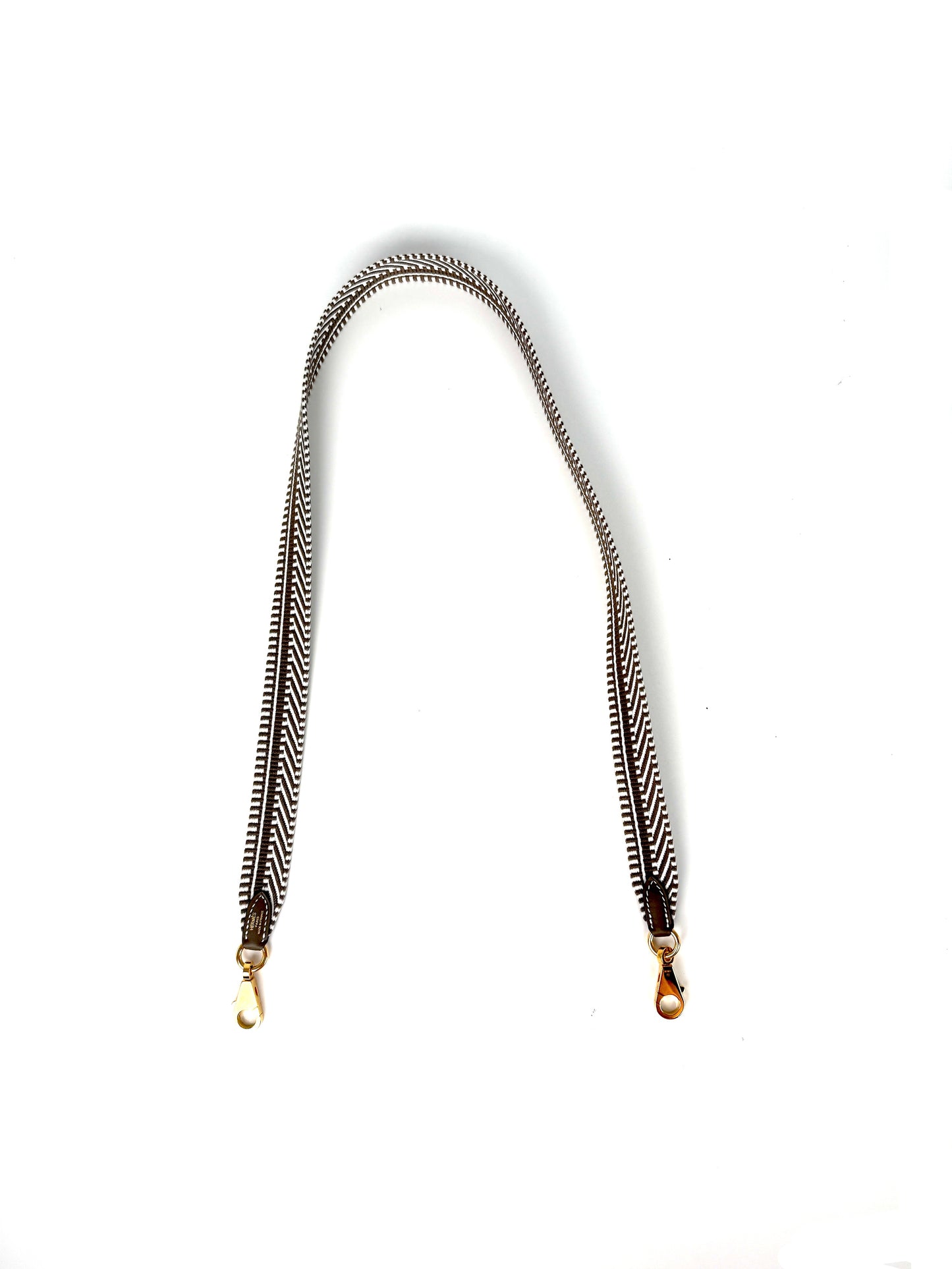HERMES Bandouliere 25mm Sangle Cavale Canvas Leather Gris Pale Etoupe Bag Strap