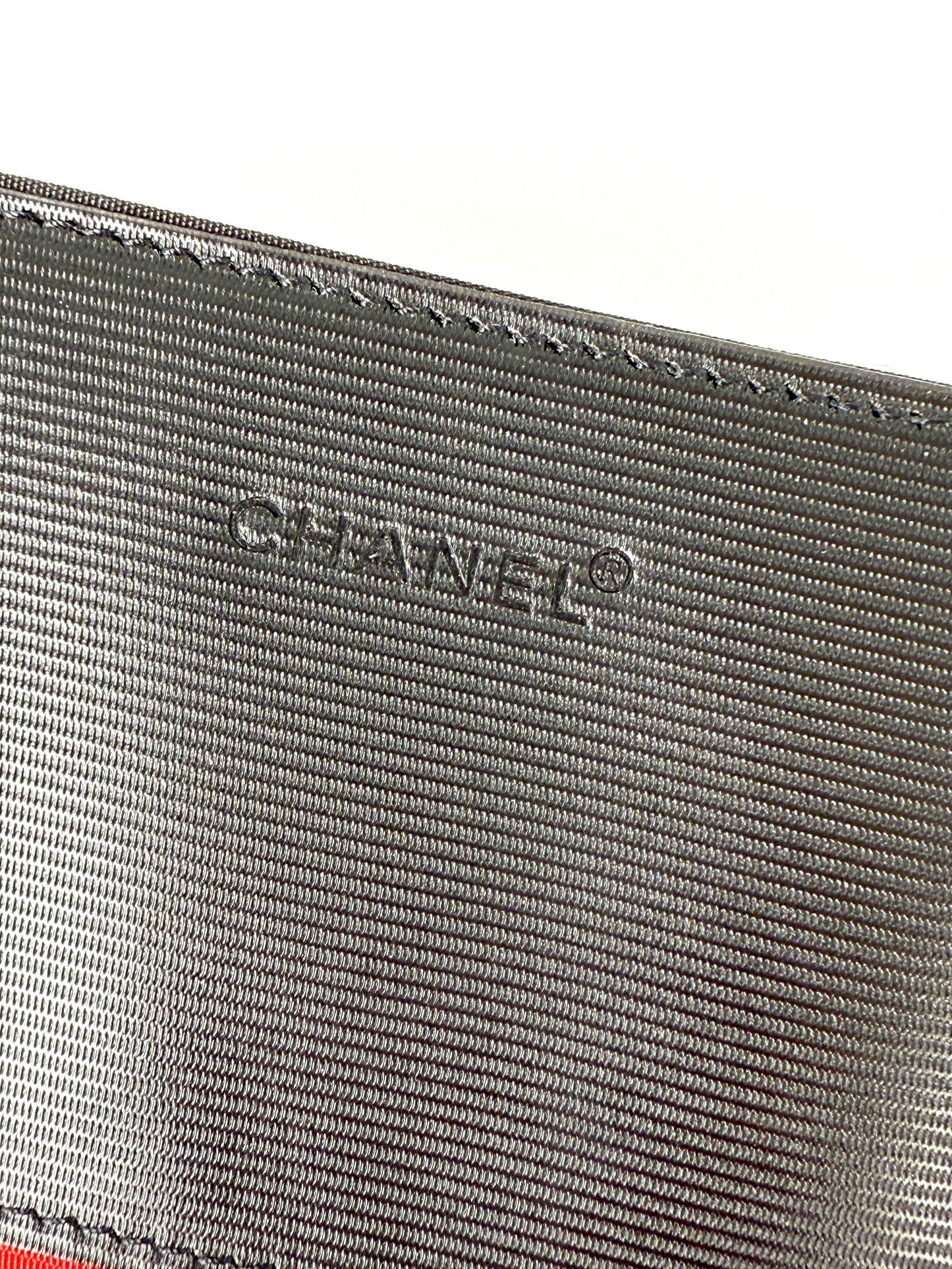 Vintage CHANEL Nylon Black White Small Card Case