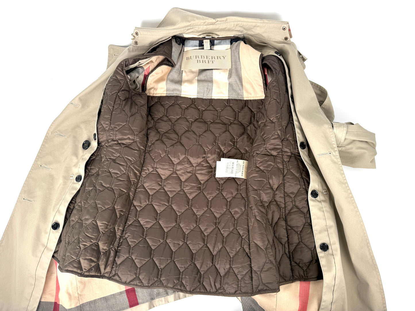 BURBERRY Brit Beige Double Breasted With Insert Jacket Coat 36 2