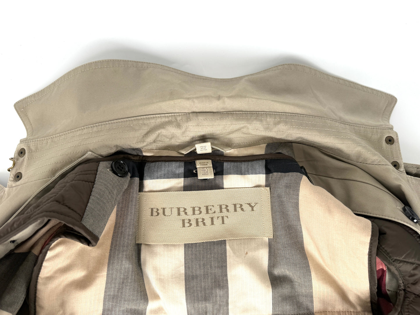 BURBERRY Brit Beige Double Breasted With Insert Jacket Coat 36 2
