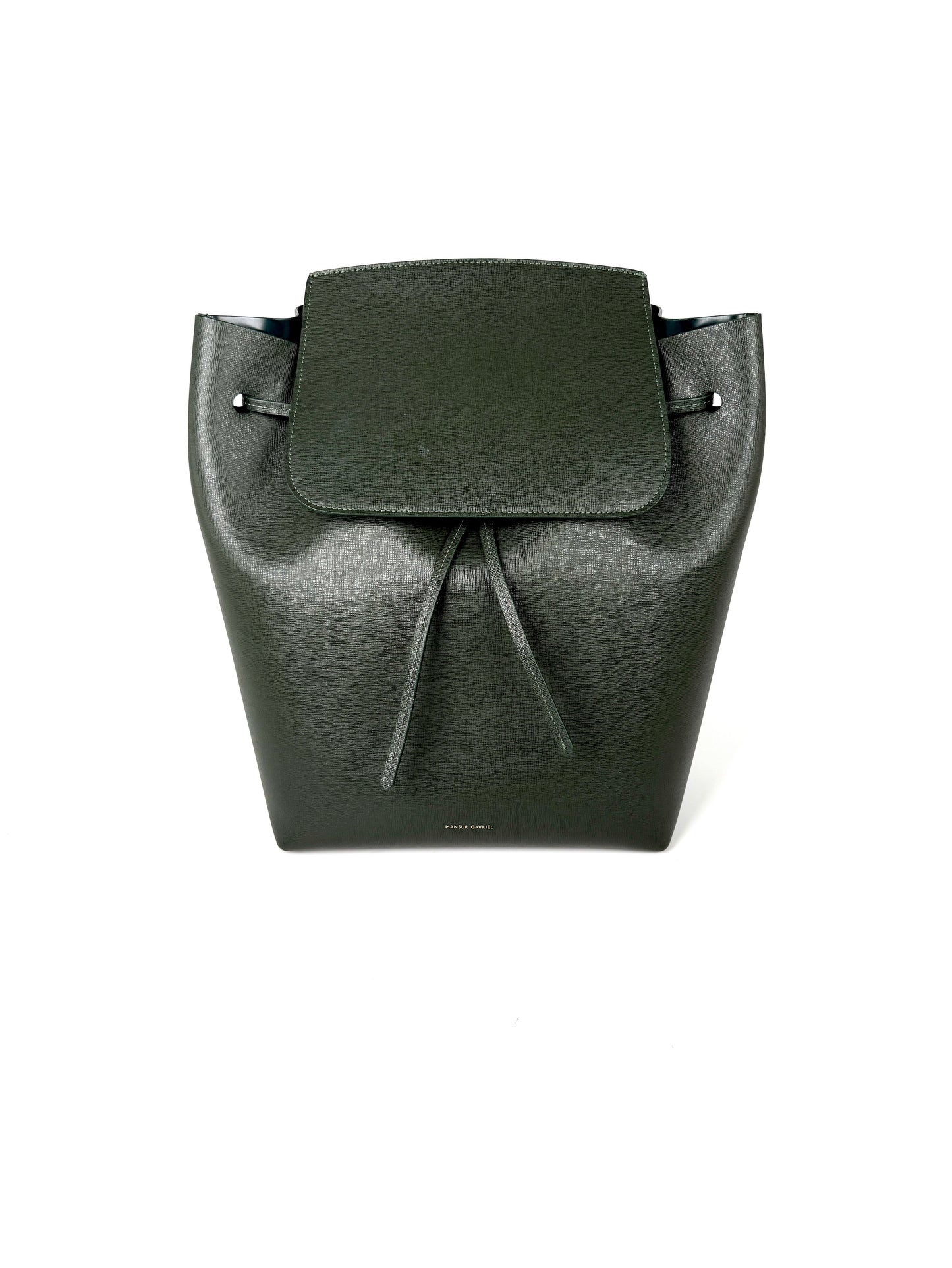 Mansur Gavriel Classic Dark Green Leather Backpack Bag