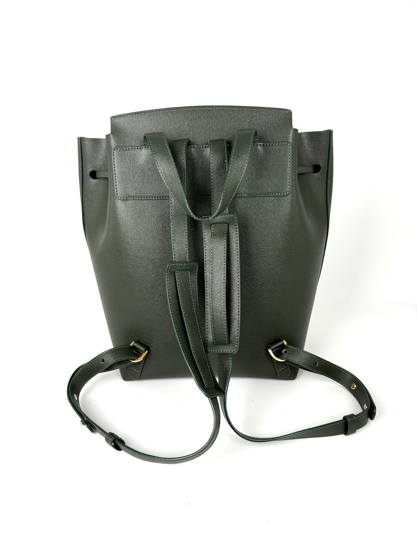 Mansur Gavriel Classic Dark Green Leather Backpack Bag
