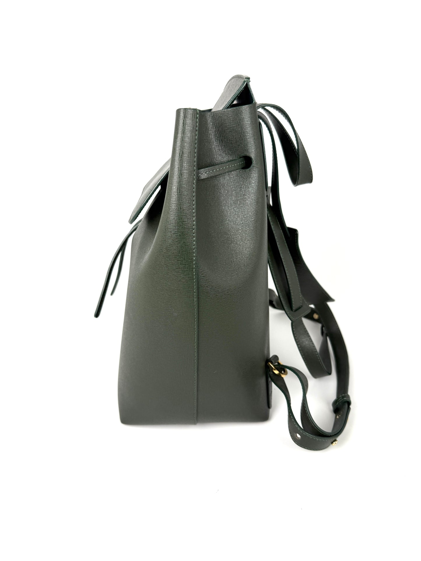 Mansur Gavriel Classic Dark Green Leather Backpack Bag