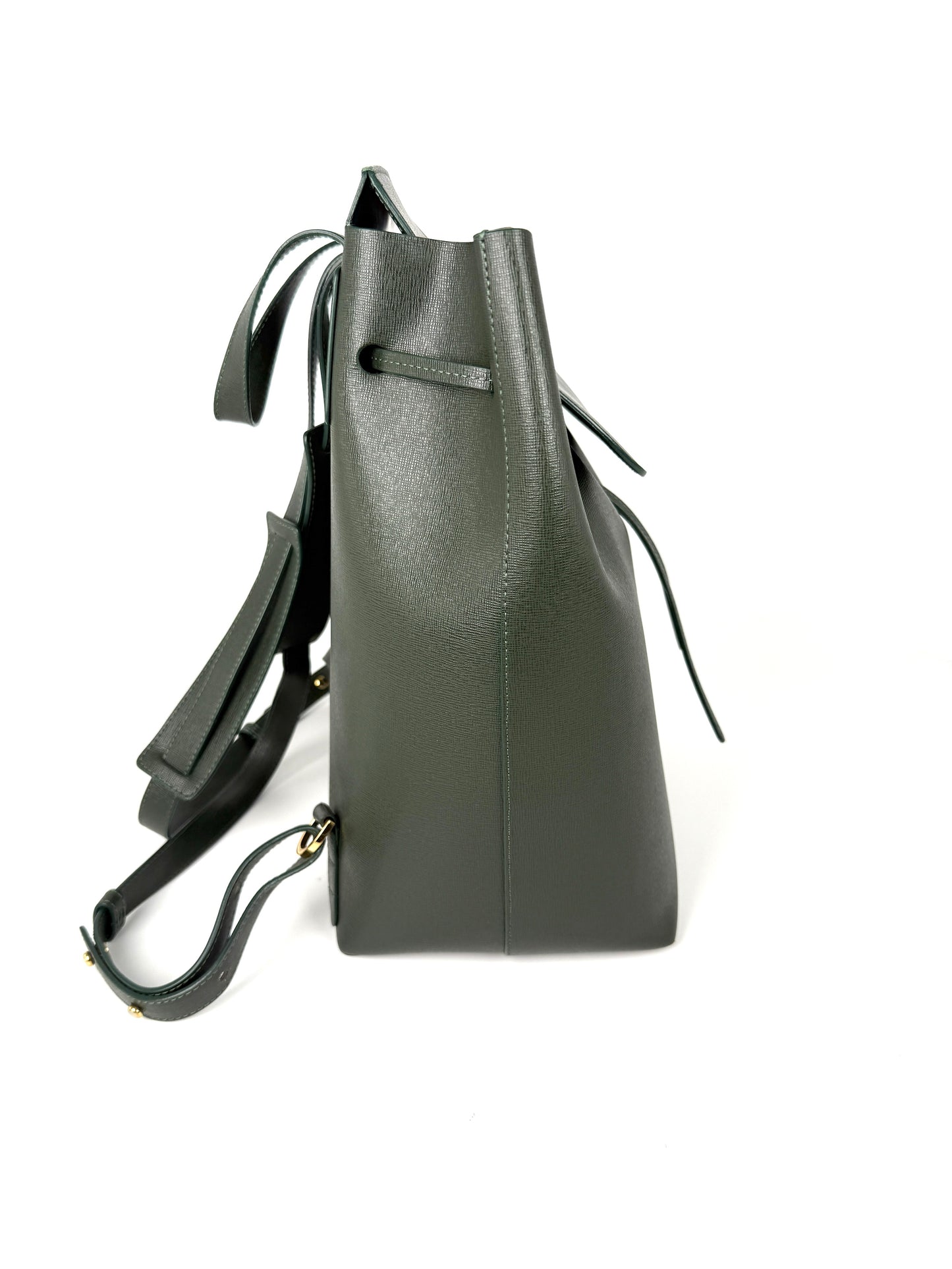 Mansur Gavriel Classic Dark Green Leather Backpack Bag