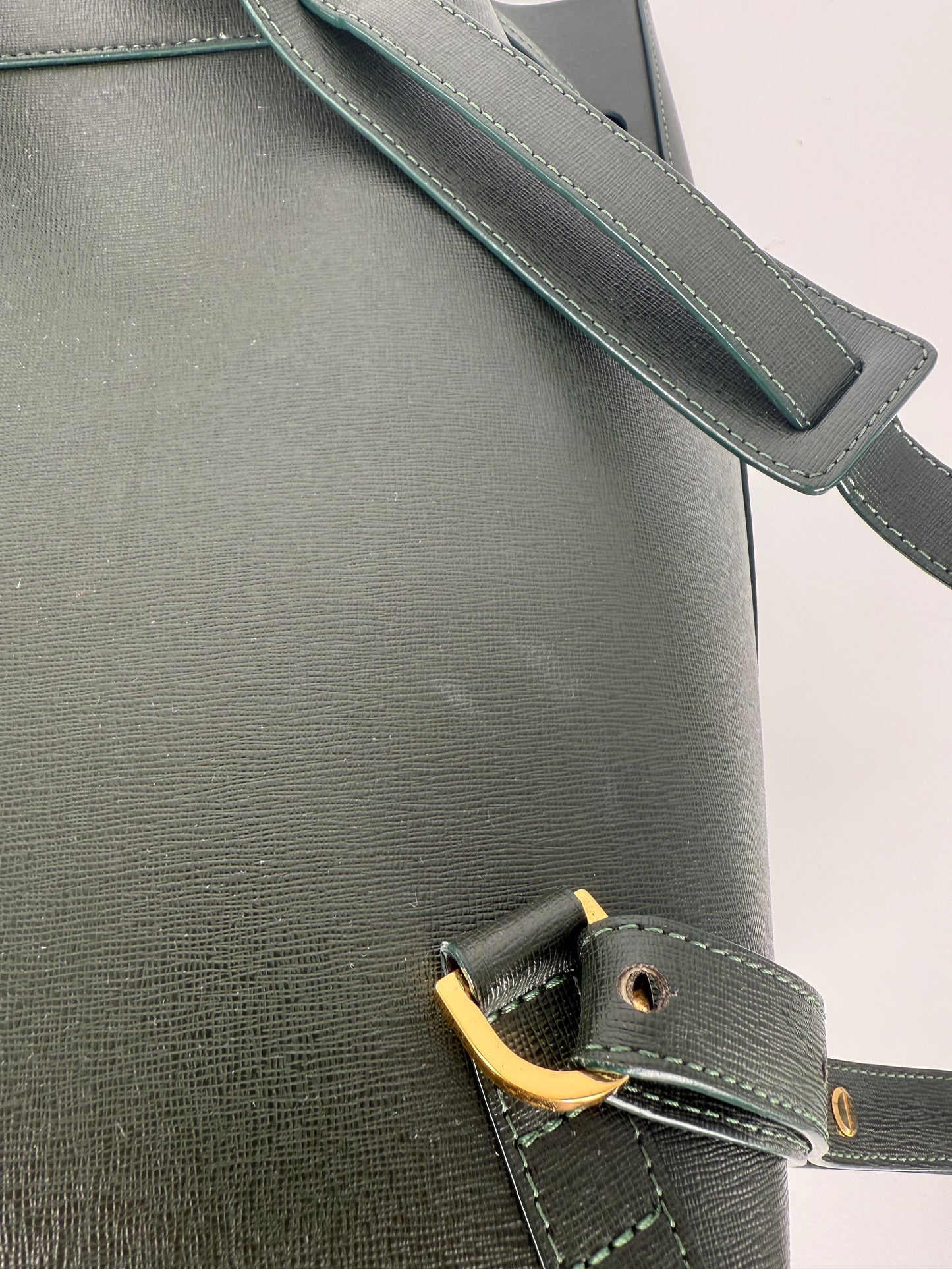 Mansur Gavriel Classic Dark Green Leather Backpack Bag