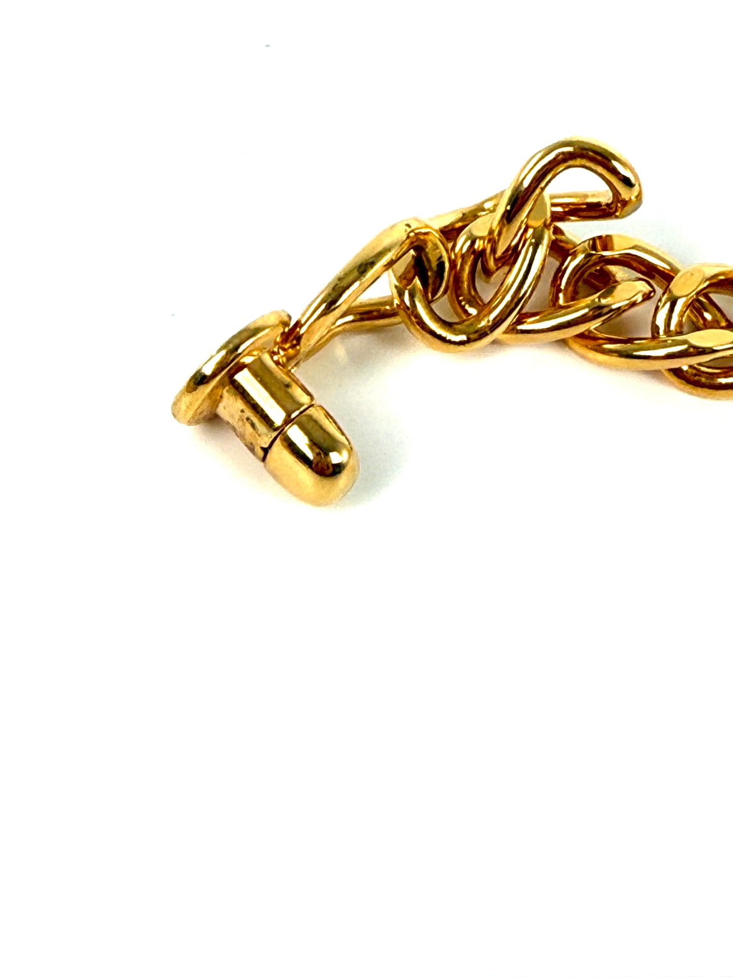 Vintage CHANEL Turn lock Gold Chain Link CC Waist Belt Necklace